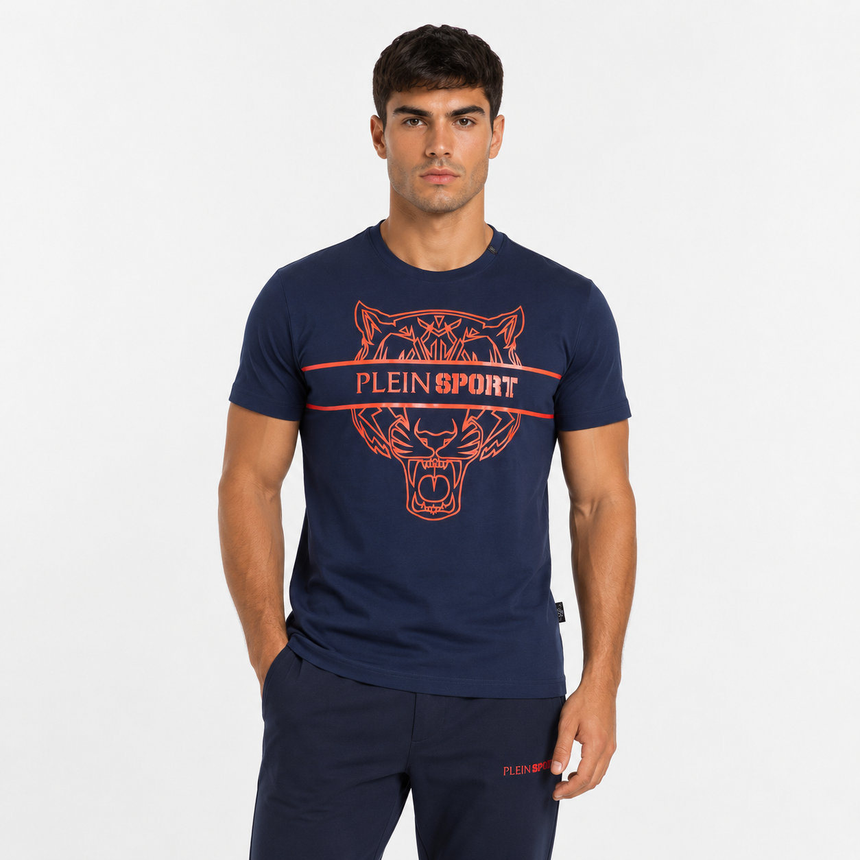 Мъжка синя тениска Plein Sport Men T-shirt TIPS112 85 Front View
