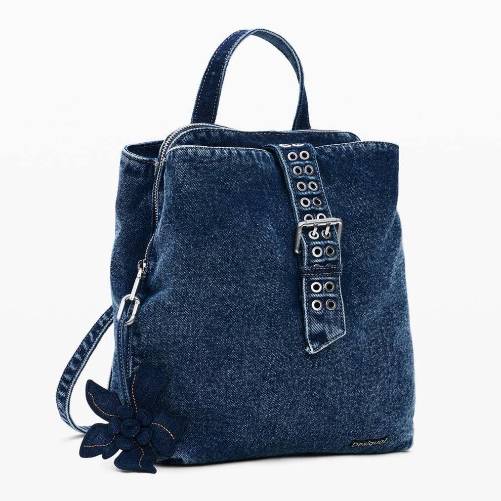 Дамска раница Women’s denim rucksack Desigual 26SAKD03 5008 Denim angled view