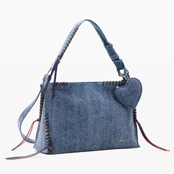 Дамска чанта Women’s denim shoulder bag Desigual 26SAXD31 5005 denim angled view