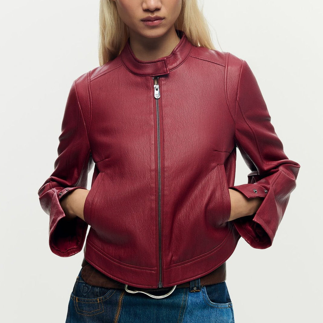 Дамско кожено яке Women’s leather jacket Desigual 26SWEW093192 Red