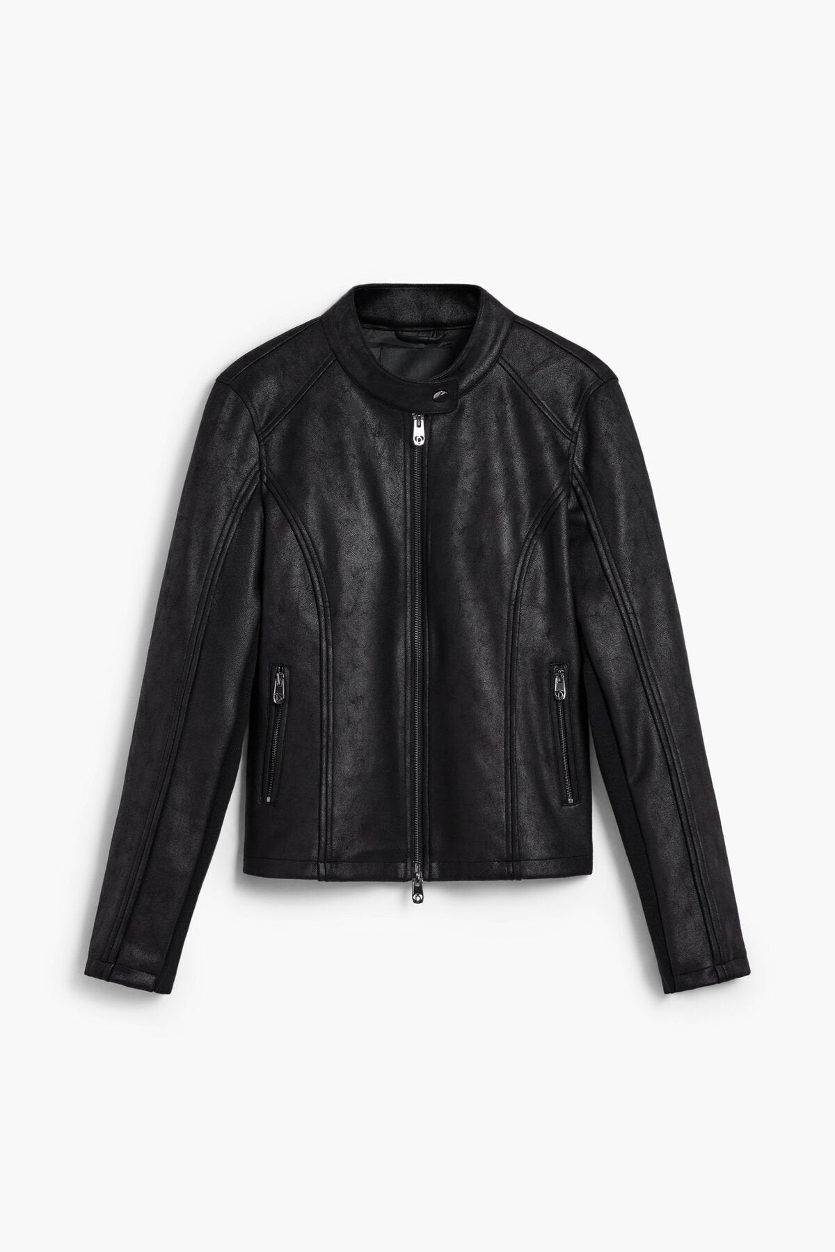 Дамско кожено яке Women’s leather jacket Desigual 26SWEW102000 Black front view 4