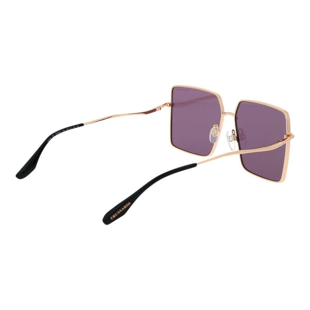 Дамски слънчеви очила Women’s metal sunglasses Trussardi TSW3010 04A Golden with Purple lenses angled view