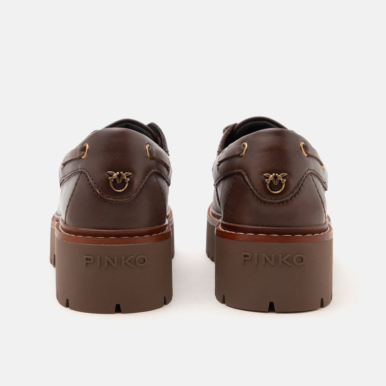 Дамски мокасини Women’s platform loafers Pinko Margaret 01 SD0561P056 L72 Brown heels view