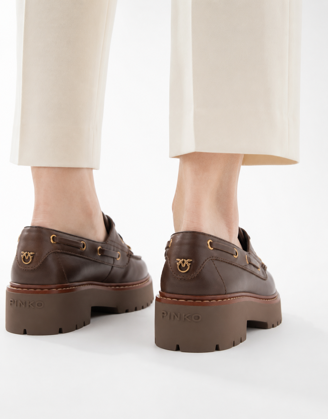 Дамски мокасини Women’s platform loafers Pinko Margaret 01 SD0561P056 L72 Brown lifestyle heels view
