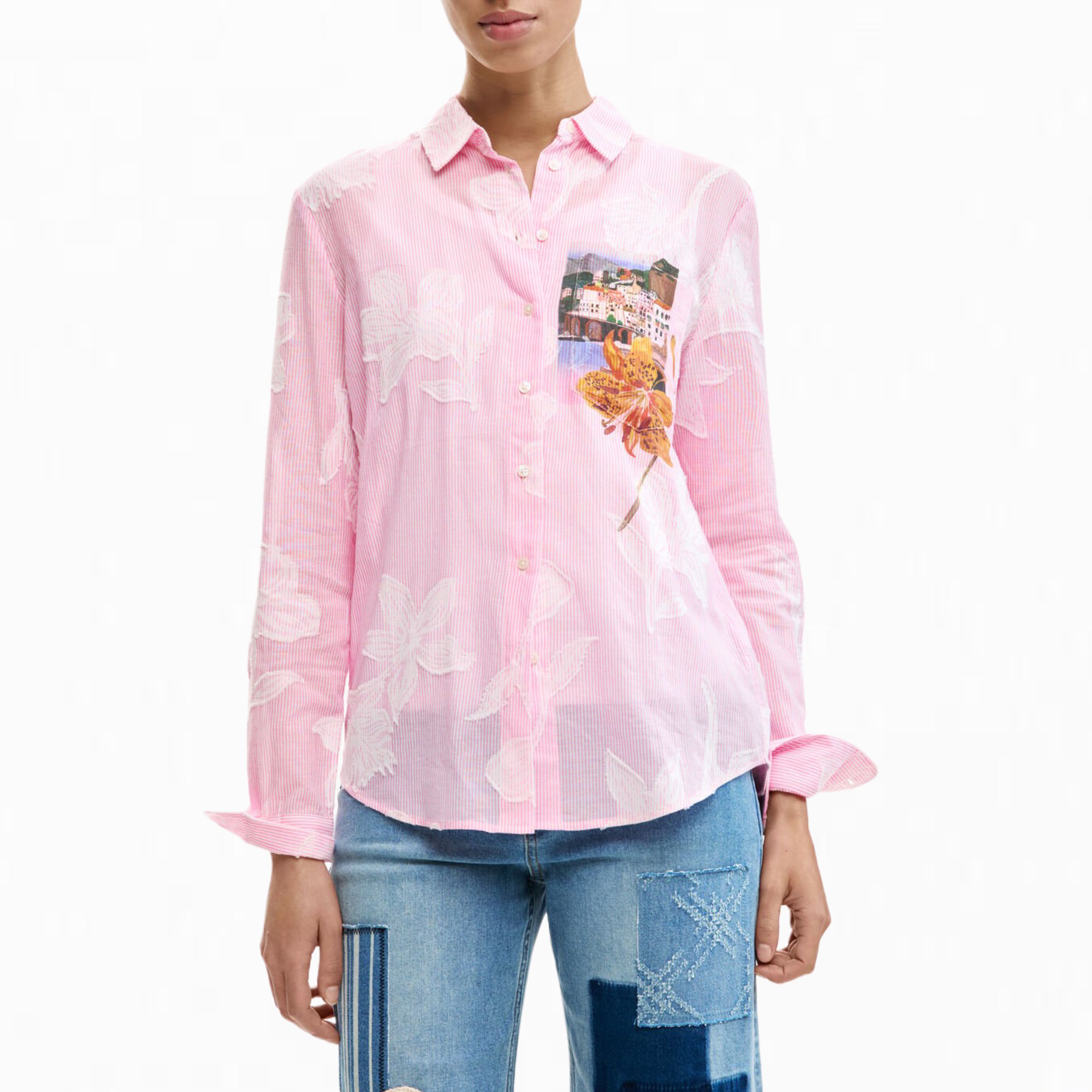 Дамска риза Women’s postcard shirt Desigual
26SWCW12 3049 Pink