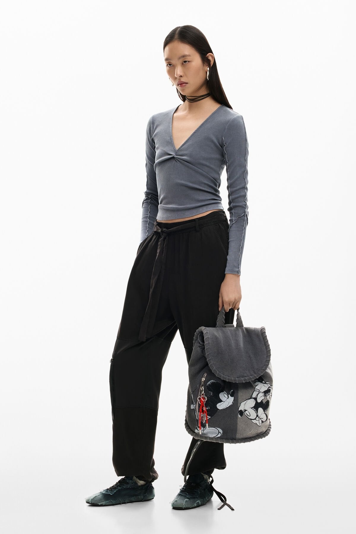 Дамска раница Women’s rucksack Desigual Mickey Mouse™ 26SAKD01 2060 Gray head to to toe view