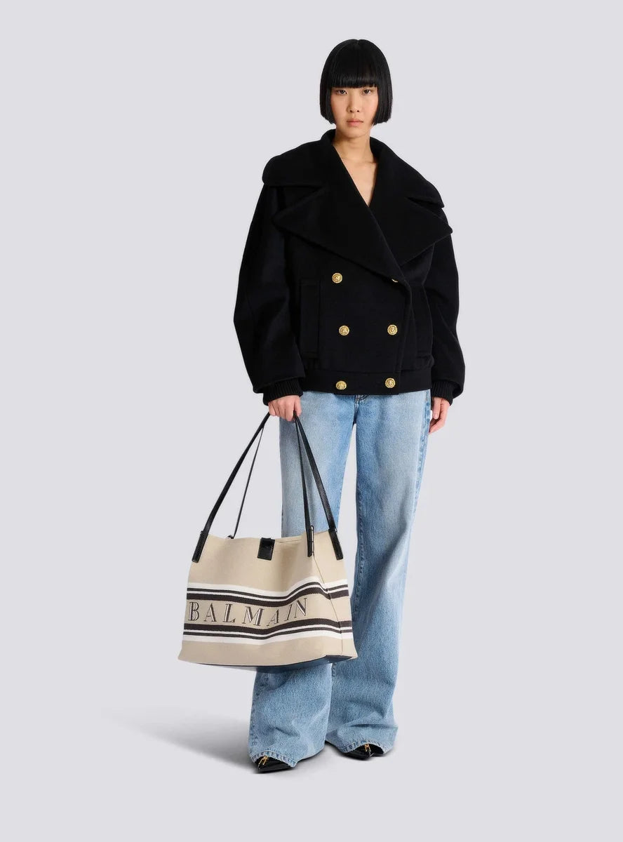 Дамска шопинг чанта Women’s shopping bag Balmain Release GN1FF034TJBRGXI Beige lifestyle view 2