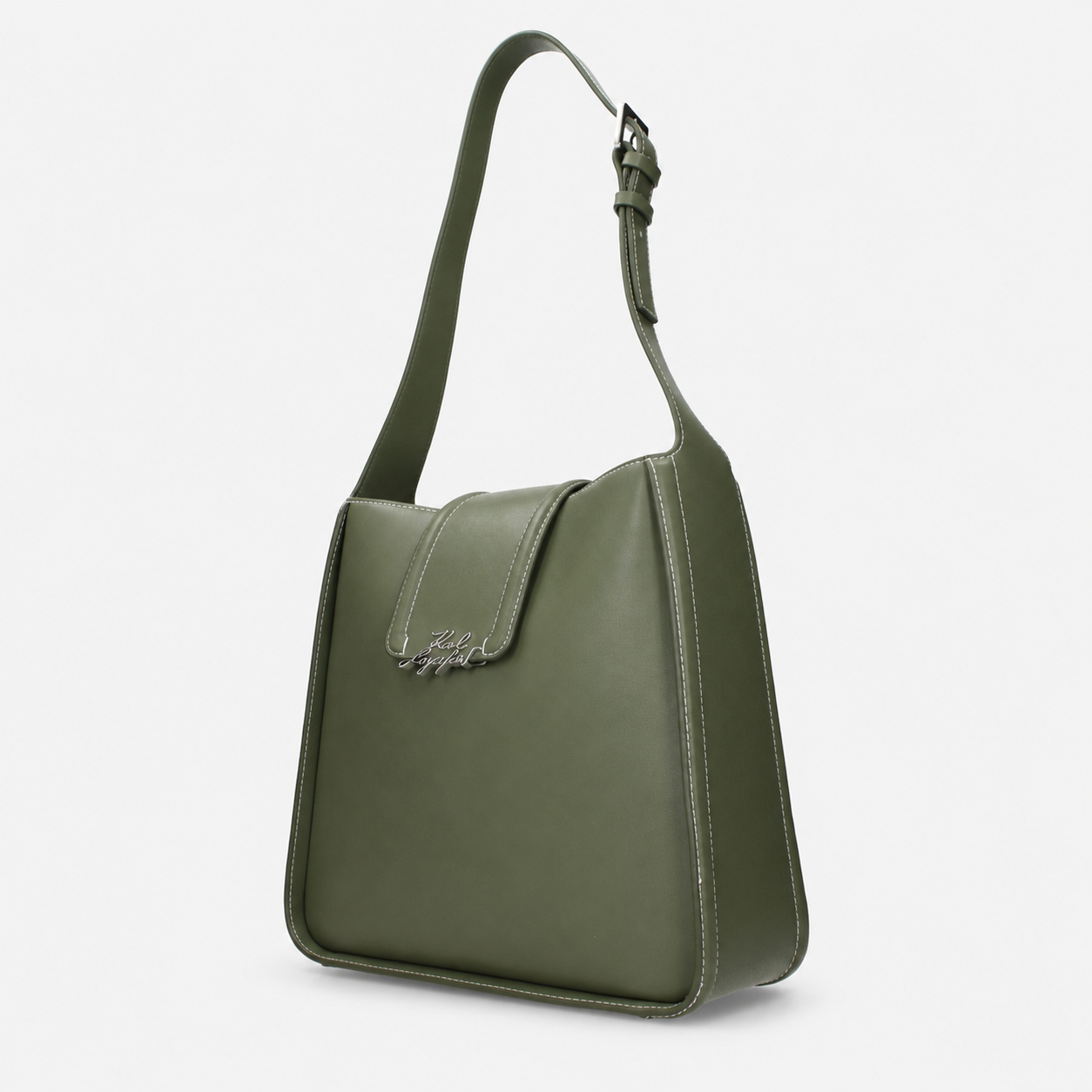 Дамска чанта за рамо Women’s shoulder bag Karl Lagerfeld K/Signature ASW300401LB Olive Green angled view 2