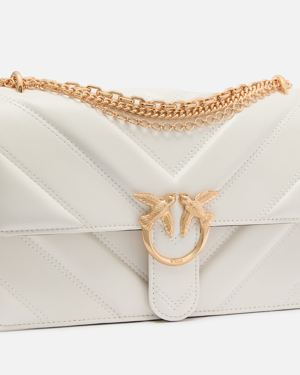 Дамска чанта Women’s shoulder bag Pinko Love One Medium 106294 A26Z Z15Y White close up view