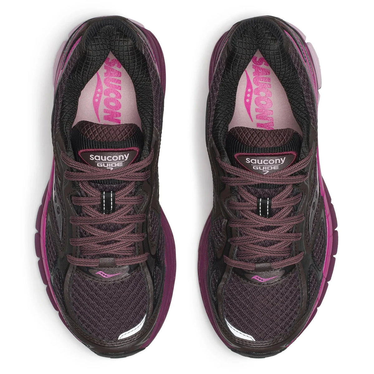 Pantofi sport pentru femei Saucony Progrid Guide 7 S101493-1050 (maro sirop / Mulberry / alb murdar) Vedere de sus