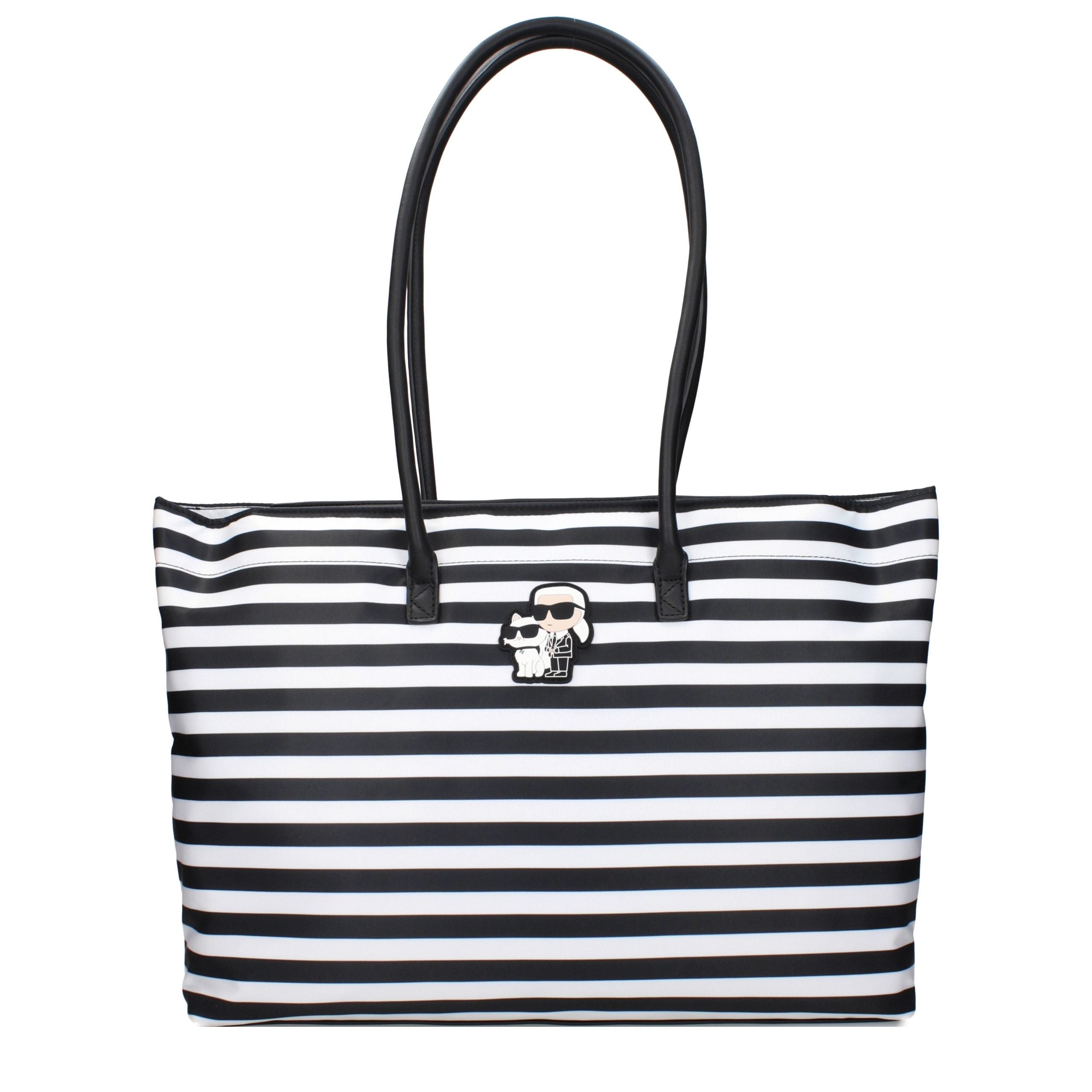 Дамска чанта Women’s tote bag Karl Lagerfeld K/Ikonik BSW30043A04 White and Black front view