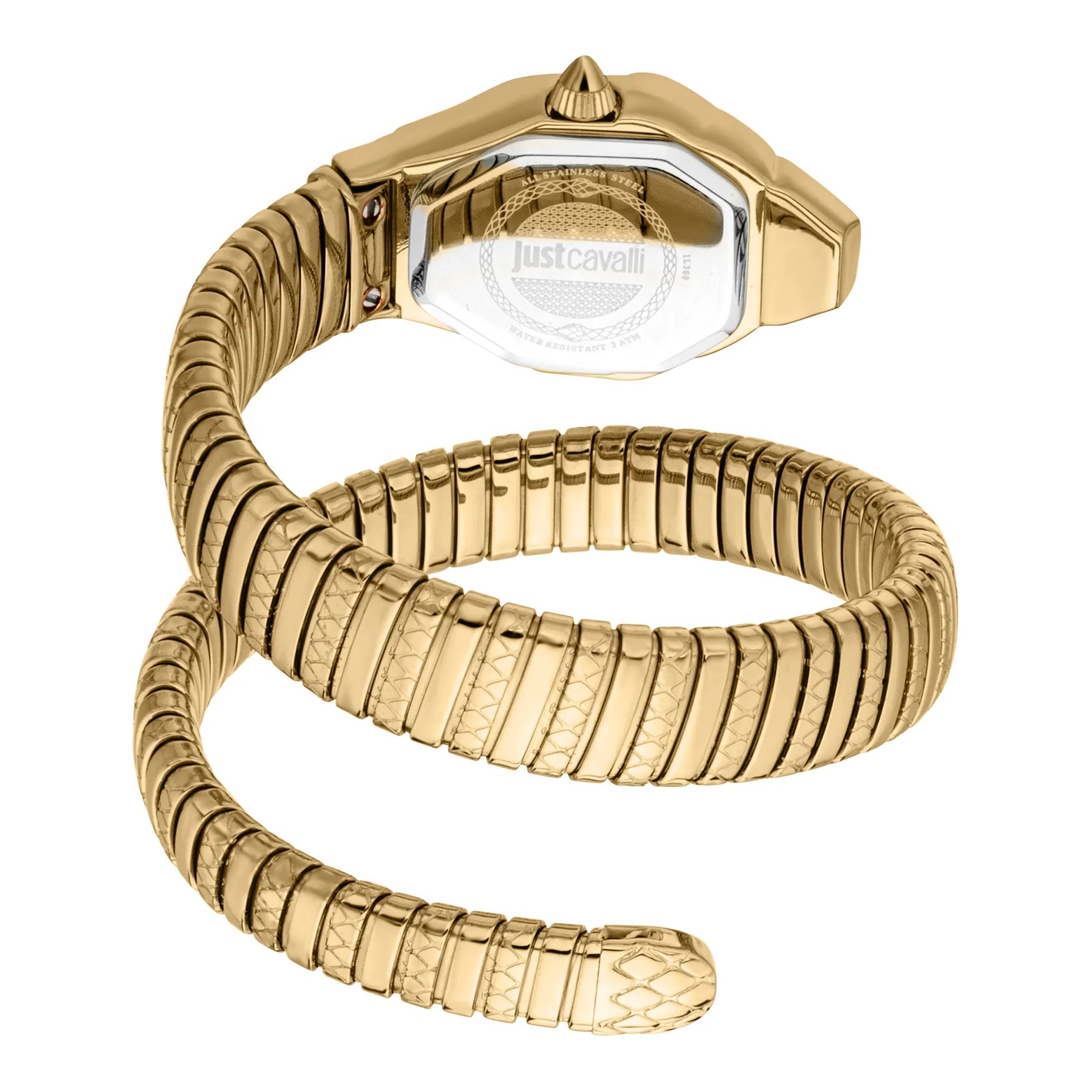 Дамски часовник Women’s watch Just Cavalli Signature Snake Aria JC1L369M0035 Yellow Gold back view