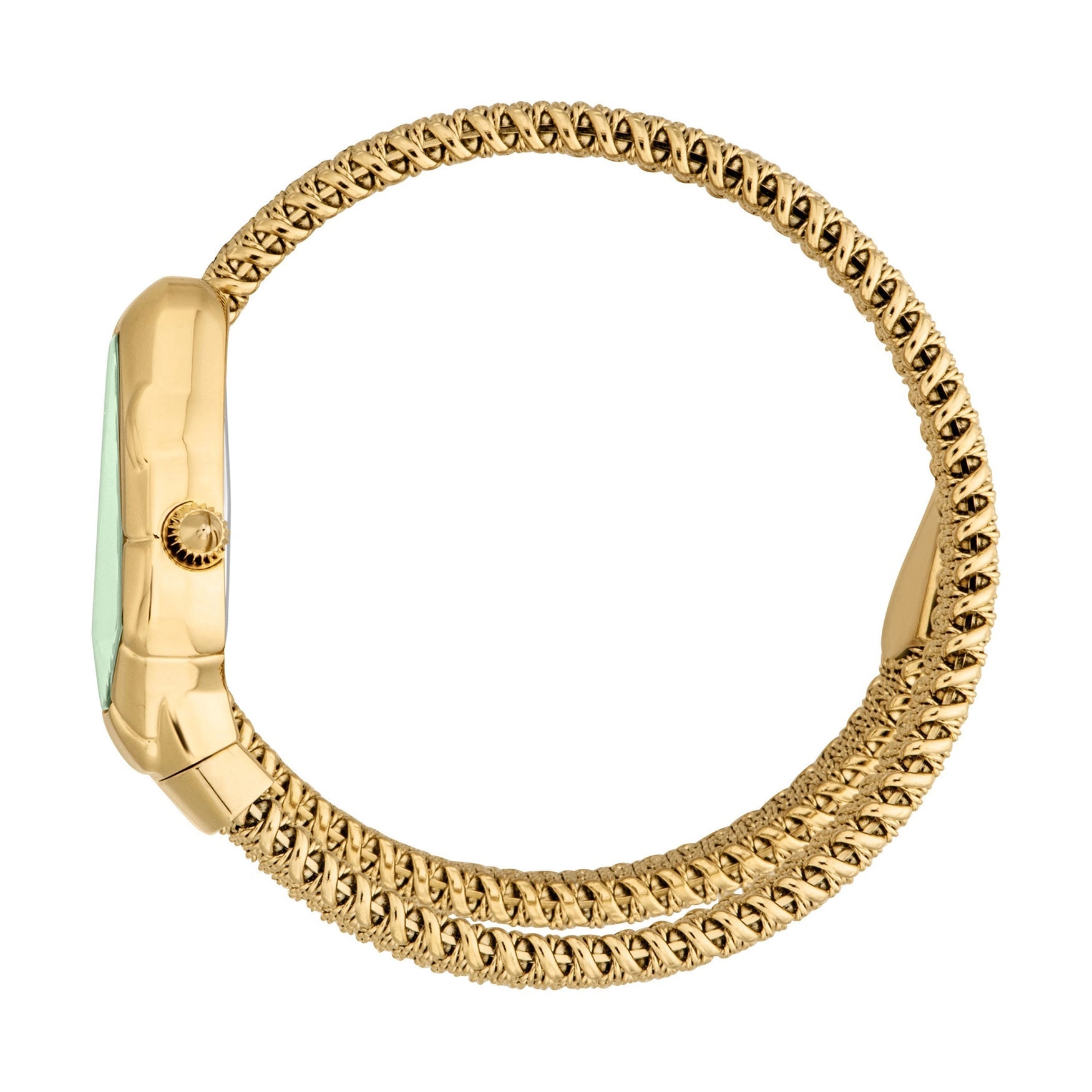 Дамски часовник Women’s watch Just Cavalli Signature Snake Fiamma JC1L426M0035 Yellow Gold Green side view