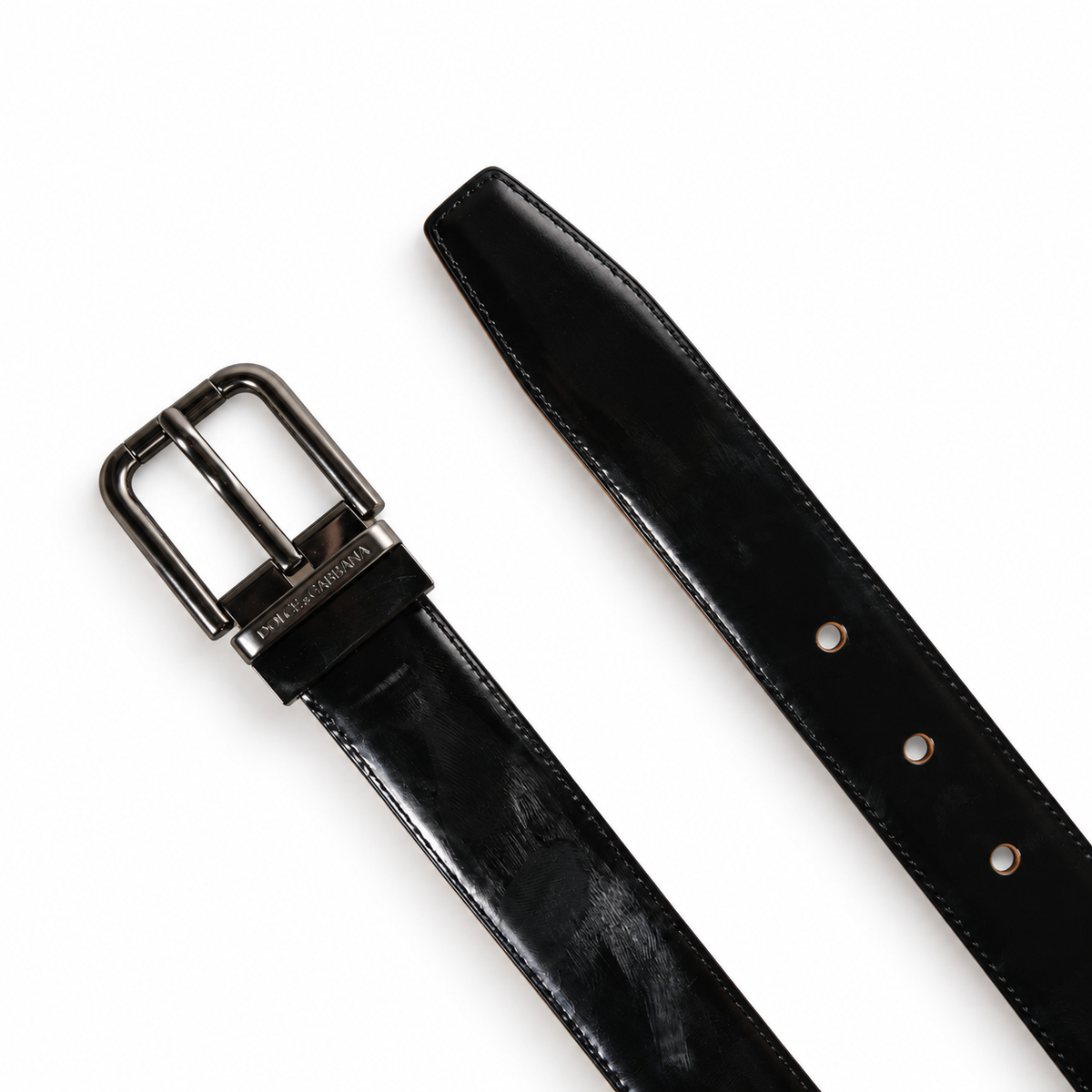 Men's belt Dolce & Gabbana SKU: BC3626 A1153 top view buckle and belt tip