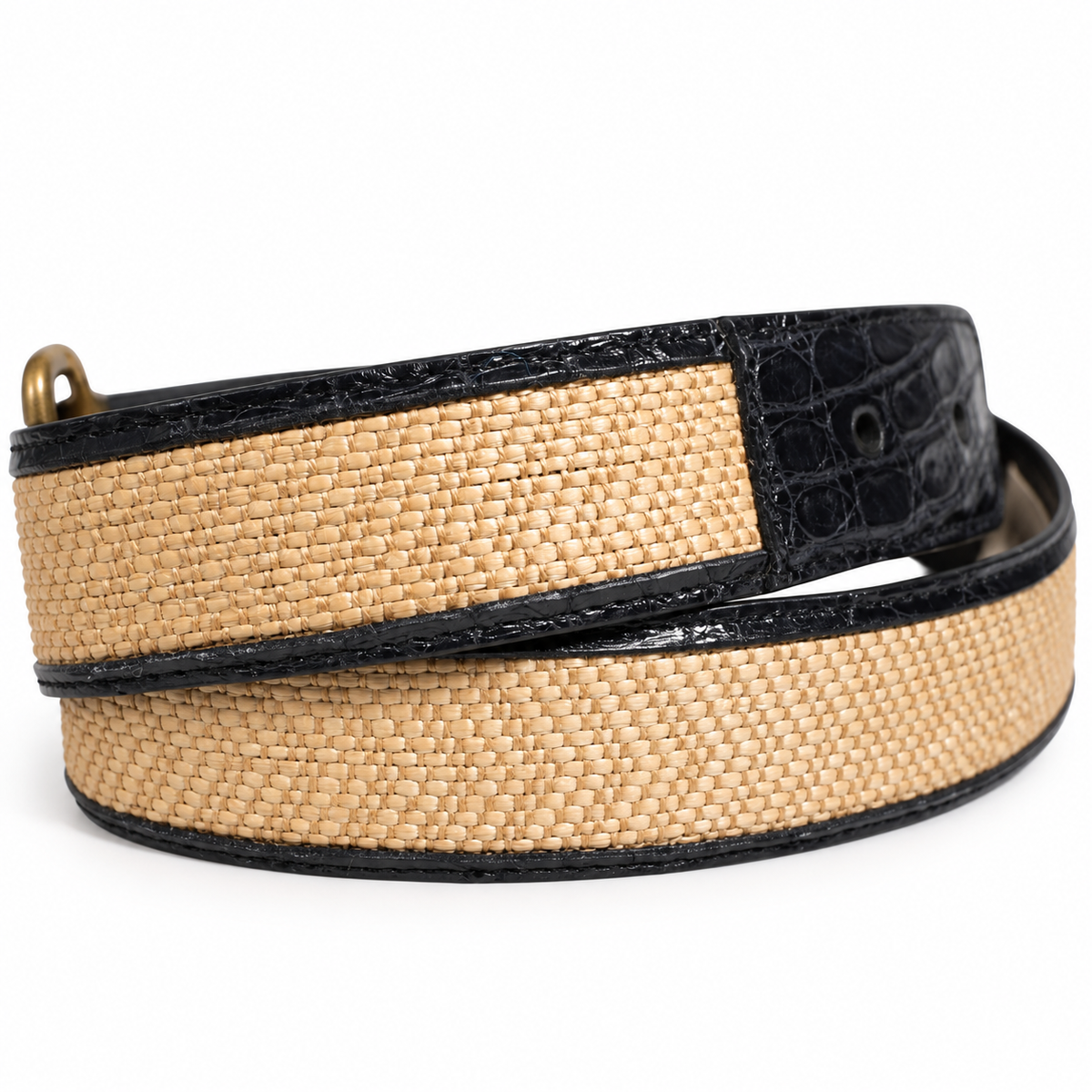 Men's belt Dolce & Gabbana SKU: BC4452 A2V38 woven texture close up view