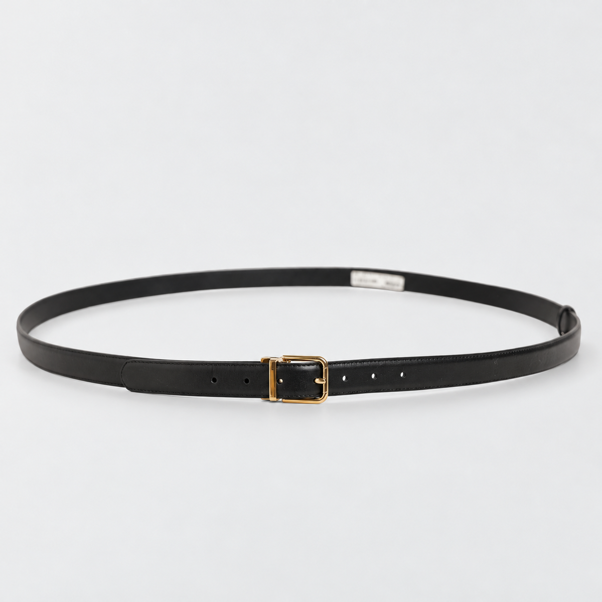 Dolce & Gabbana Black Leather Double Wrap Metal Buckle Belt - studio view 2