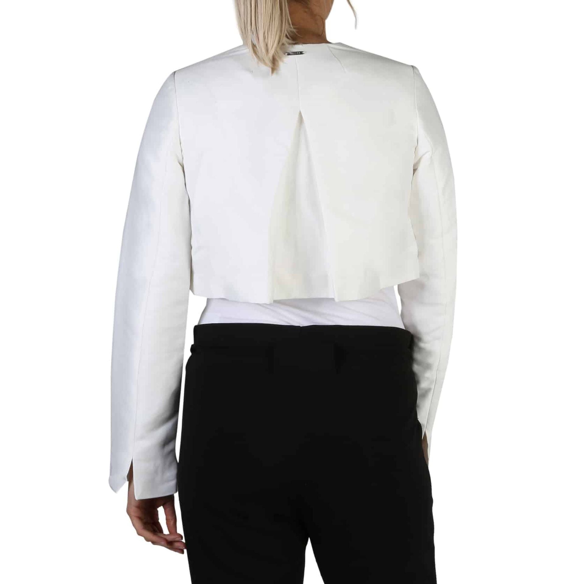 Дамско елегантно сако в бяло Women’s formal jacket Guess W83N16 TWHT White back view