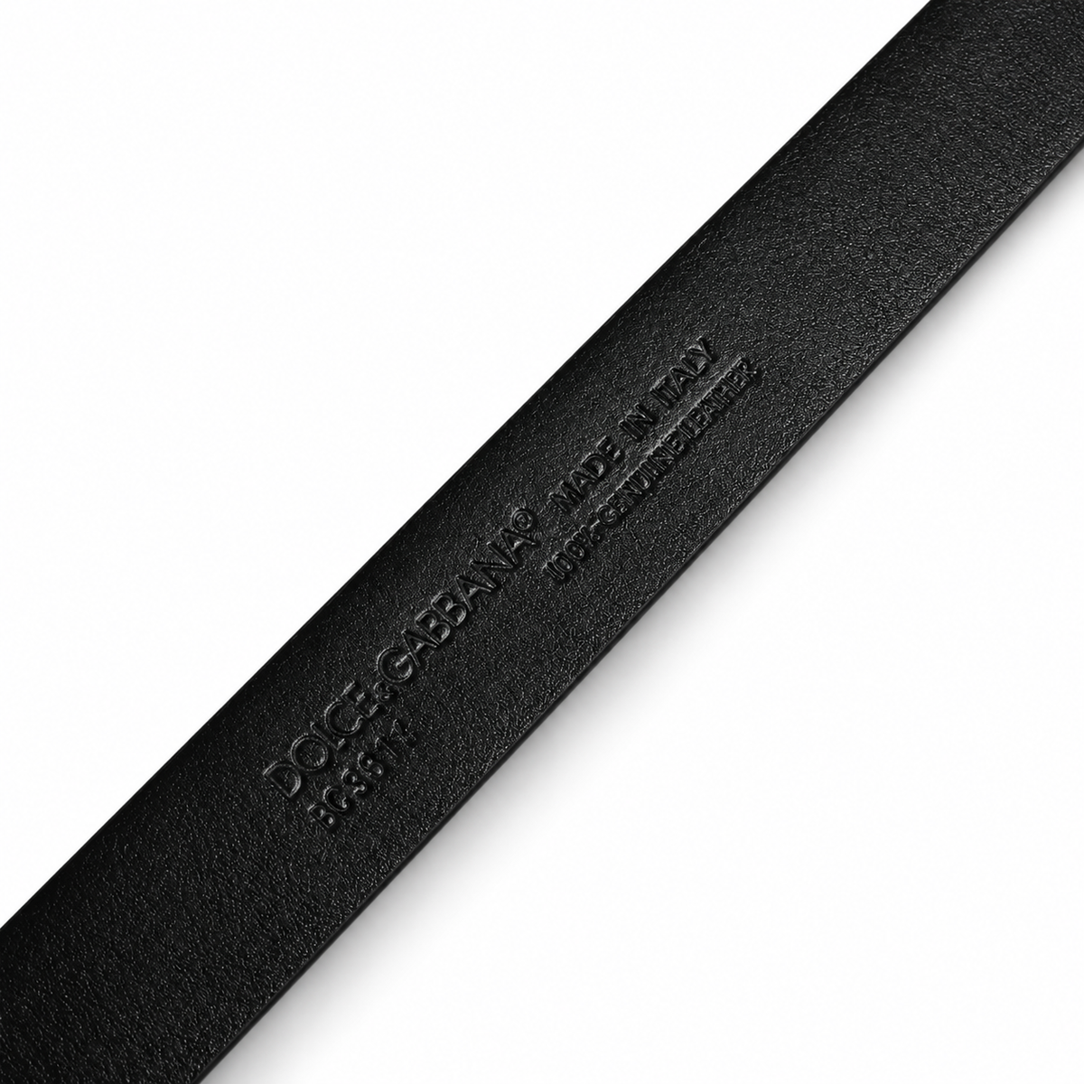 Men's belt Dolce & Gabbana SKU: BC3614 B284S back logo stamp close-up