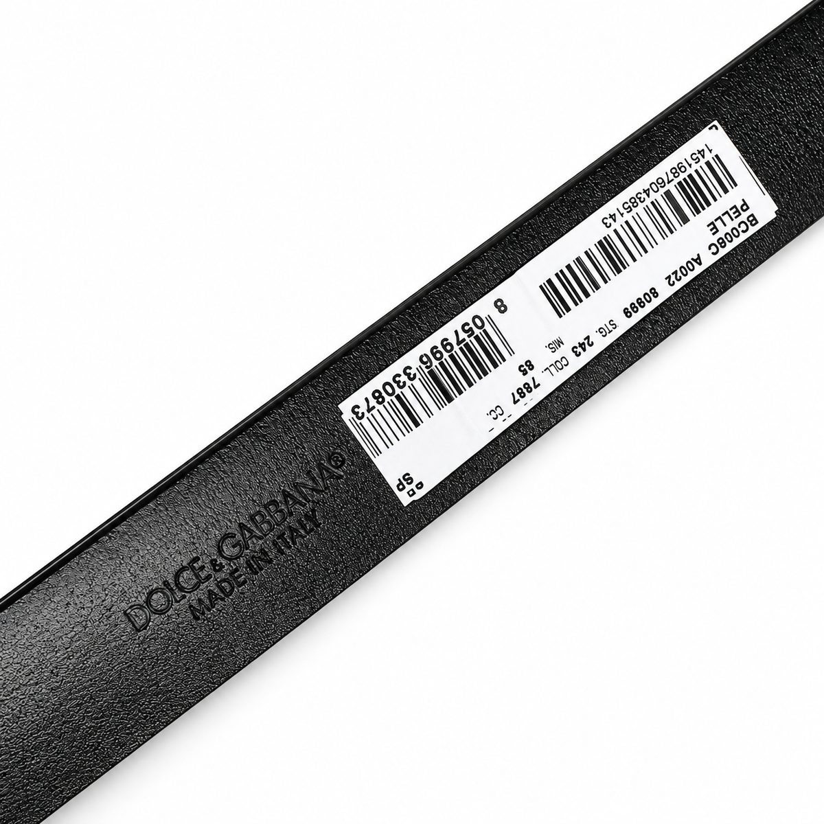 Men's belt Dolce & Gabbana SKU: BC006C A0022 80999 back logo and manufacturer label close-up