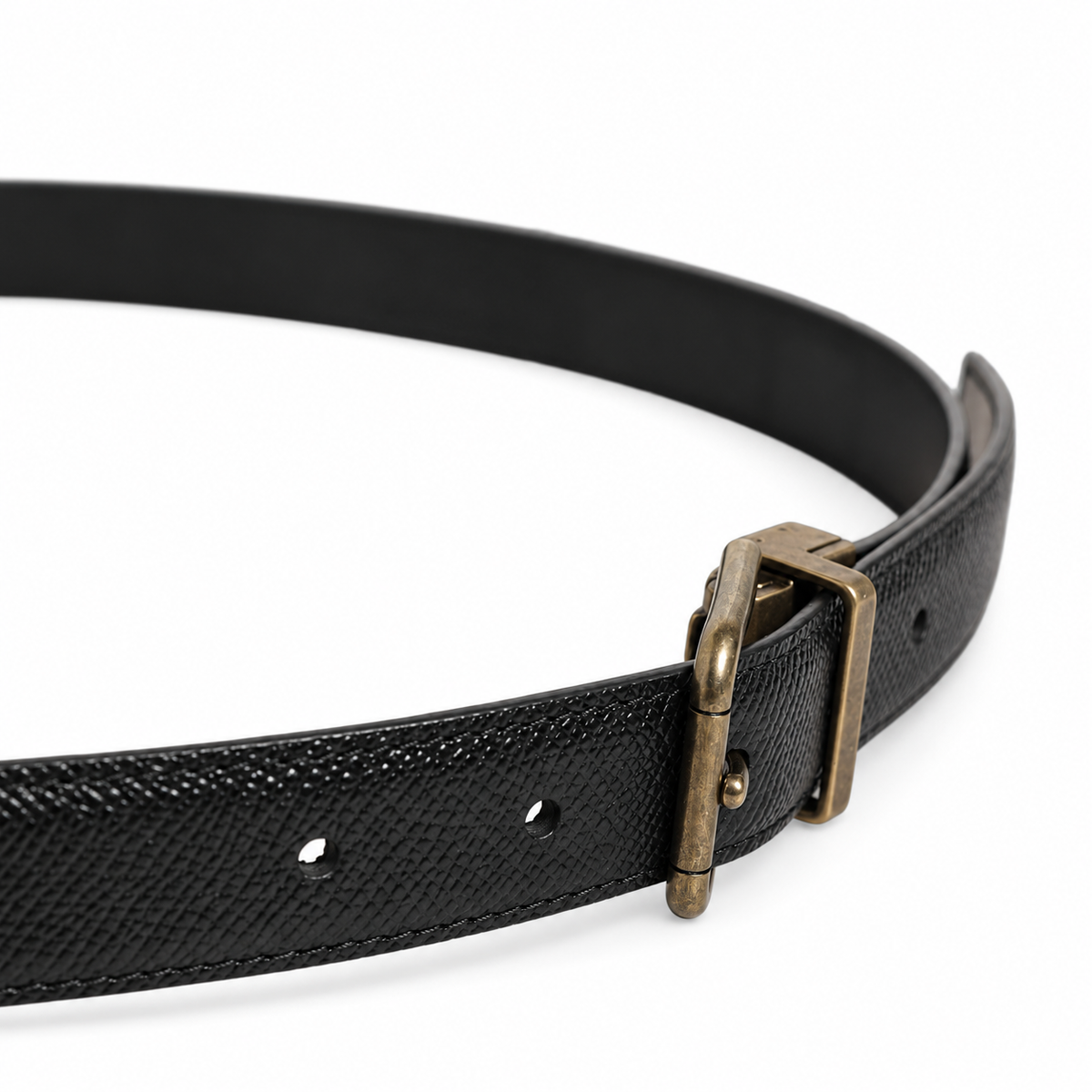 Men's belt Dolce & Gabbana SKU: BC4337 A1001 side buckle close-up