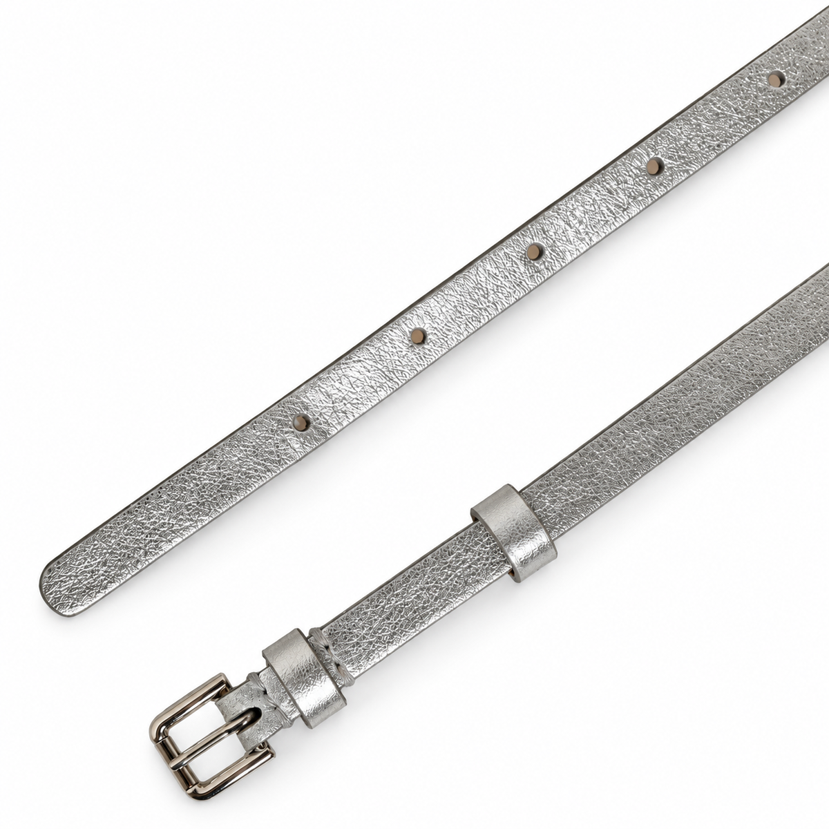 Dolce & Gabbana Metallic Silver Leather Square Buckle Belt - BE1585 AV912 80998 - view 8
