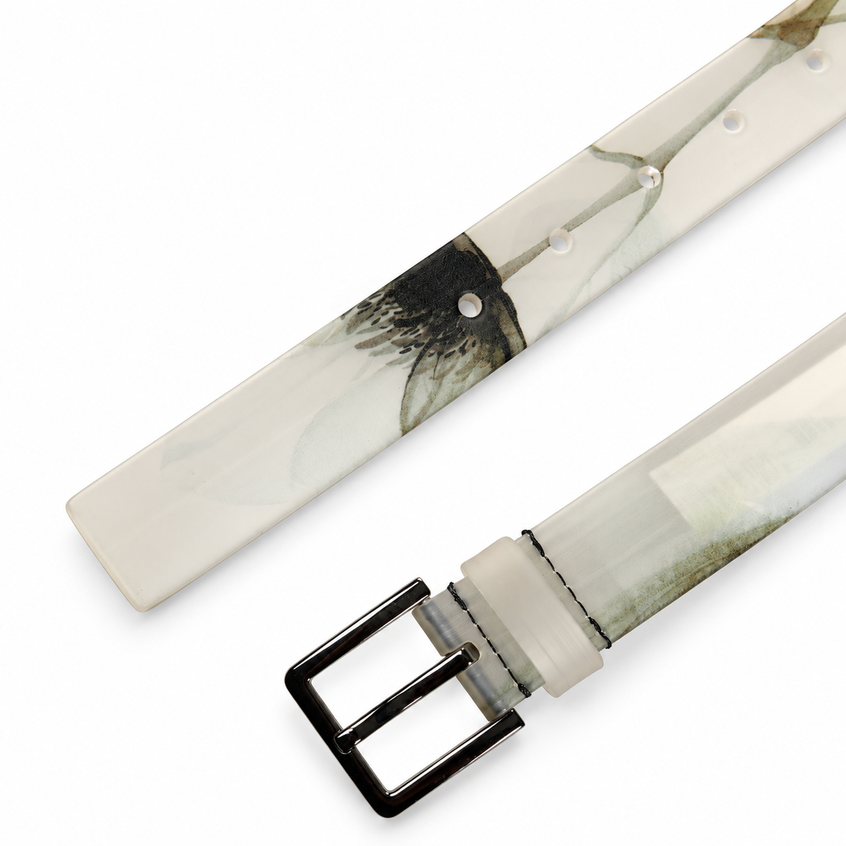 Dolce & Gabbana Men White Floral PVC Silver Metal Buckle Belt - BC4463 A0044 - view 6