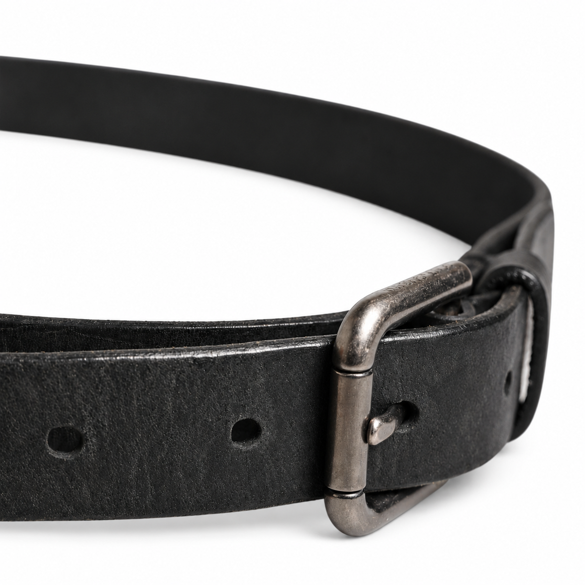 Dolce & Gabbana Men Black Calfskin Leather Metal Buckle Belt - BC4503 AW850 - view 3