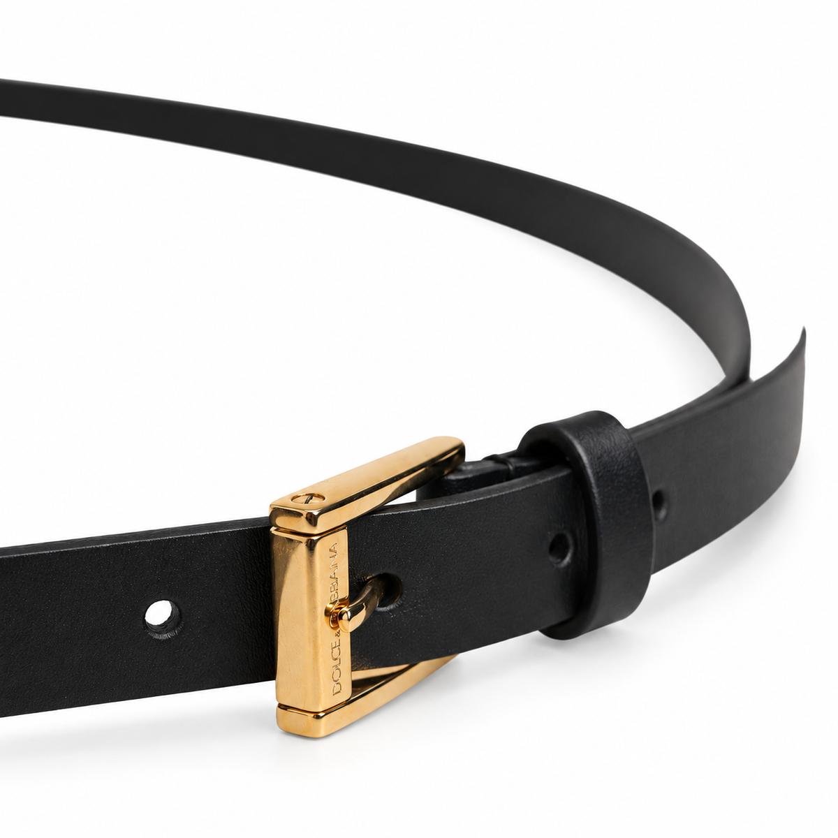 Men's belt Dolce & Gabbana SKU: BC4495 AX622 buckle close up side view