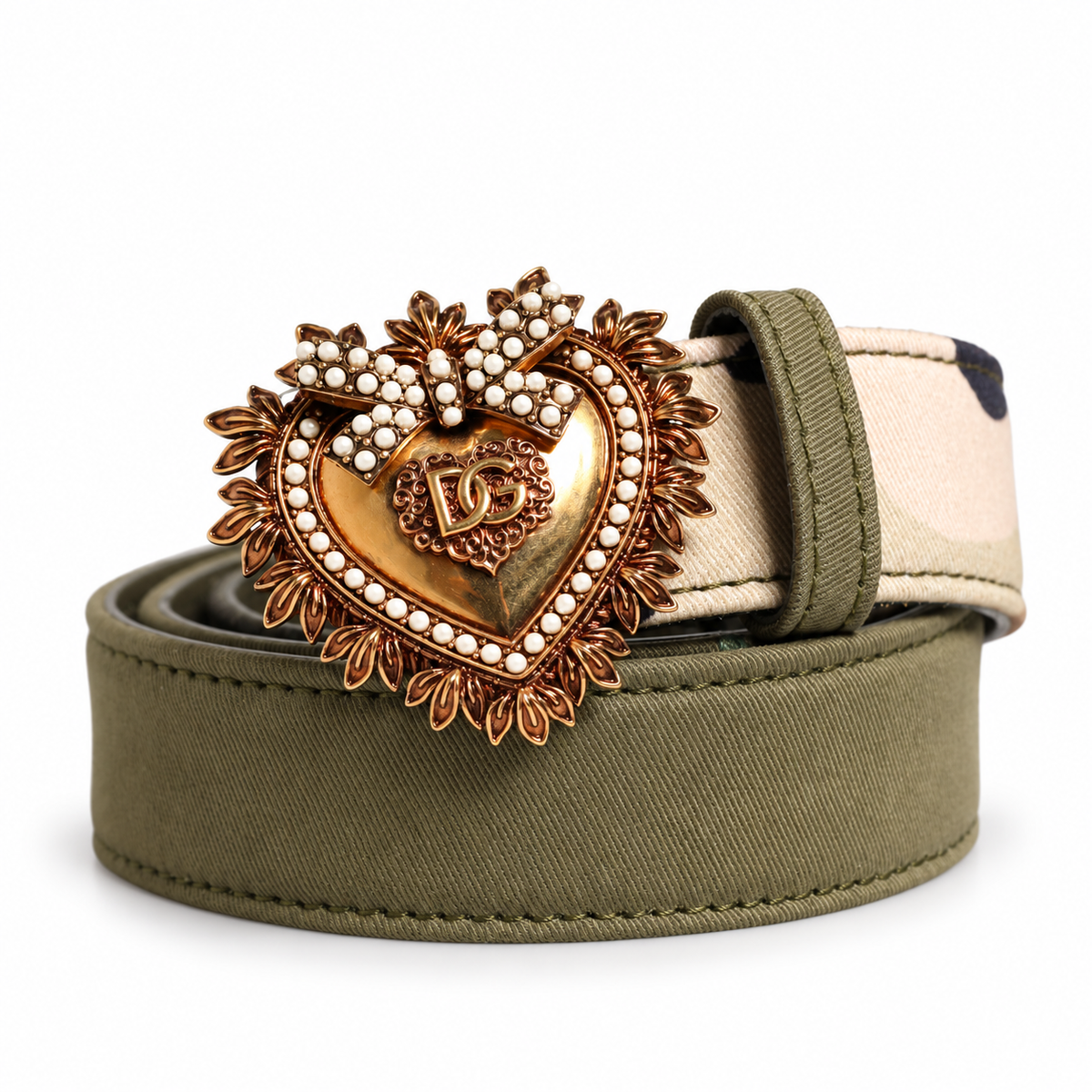 Women's belt Dolce & Gabbana SKU: BE1315 AY682 front coiled view