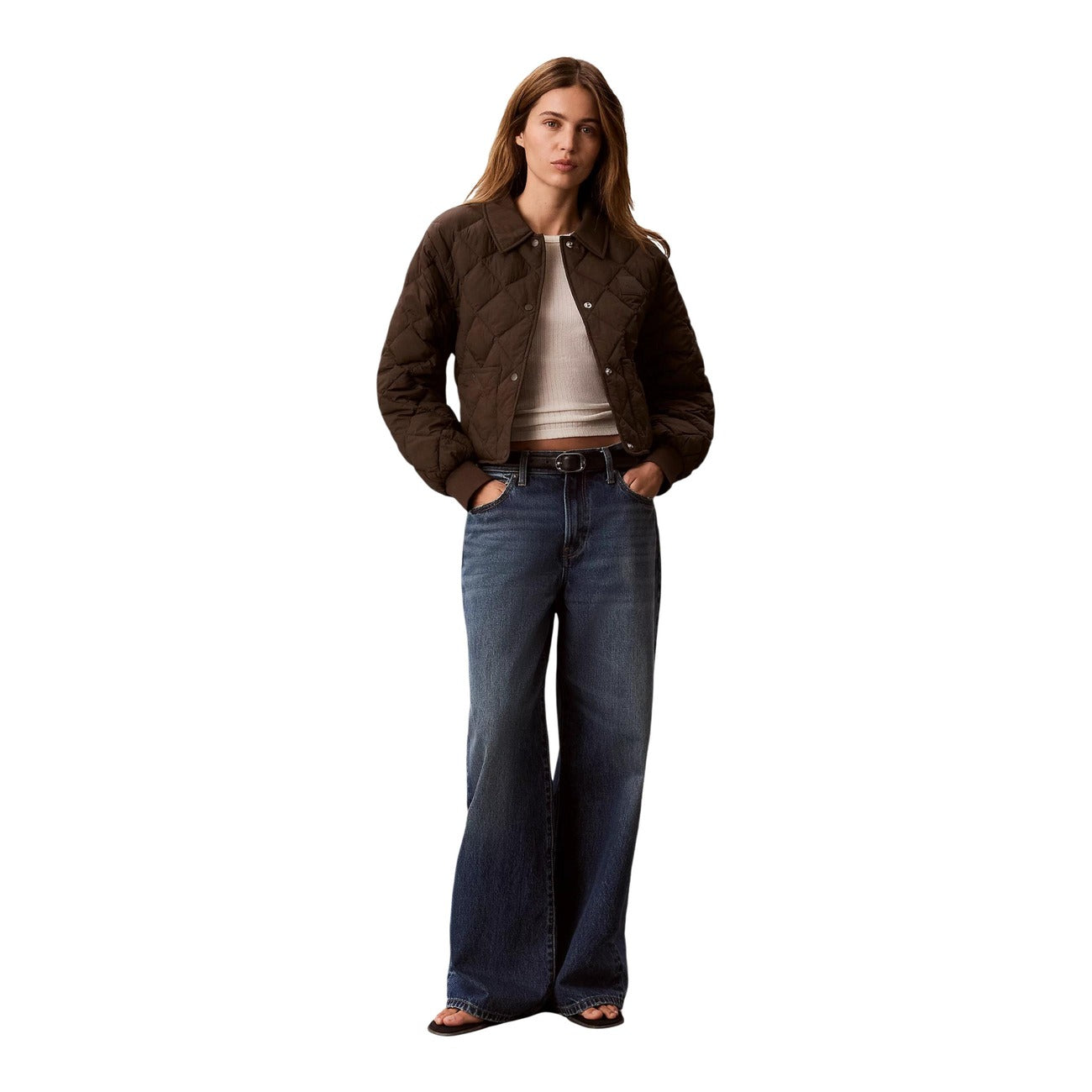 Дамско кафяво яке Calvin Klein Jeans Women Jacket LV047G509G TO2 Front View