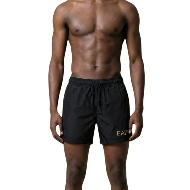 Мъжки черни бански EA7 Emporio Armani Men Swimwear 7M002000 AF13049 MC004 Front View