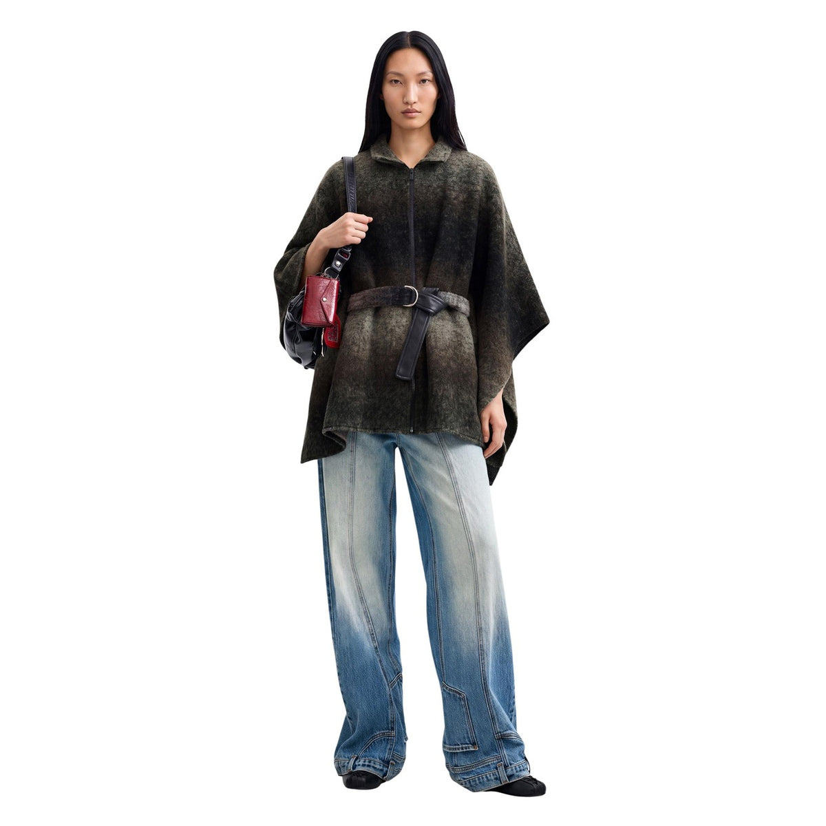Дамско пончо Desigual Women Poncho 26WAIA30 9019 Front View