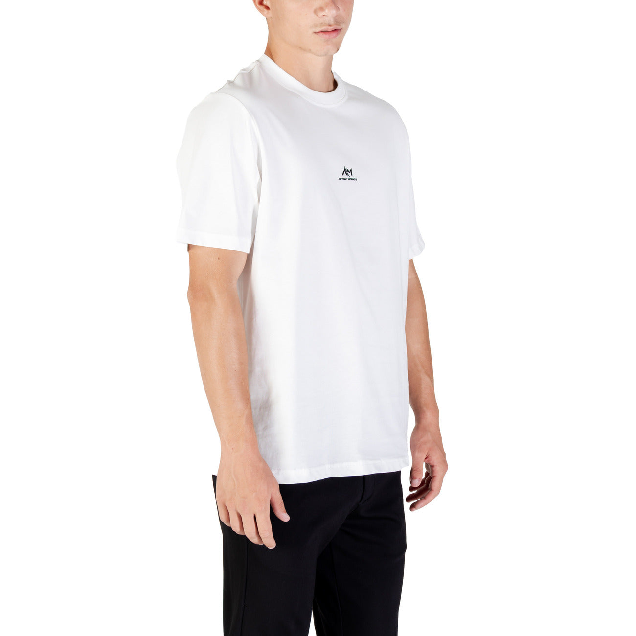 Мъжка бяла тениска Antony Morato Men T-shirt MMKS02549-FA100258 Side View