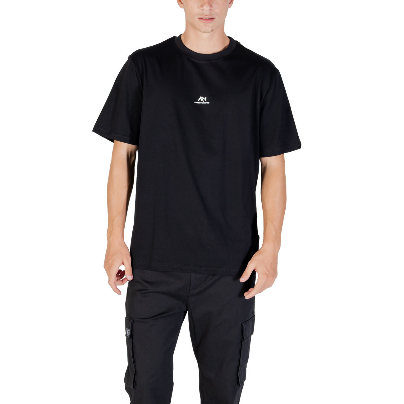 Мъжка черна тениска Antony Morato Men T-shirt MMKS02549-FA100258 Front View
