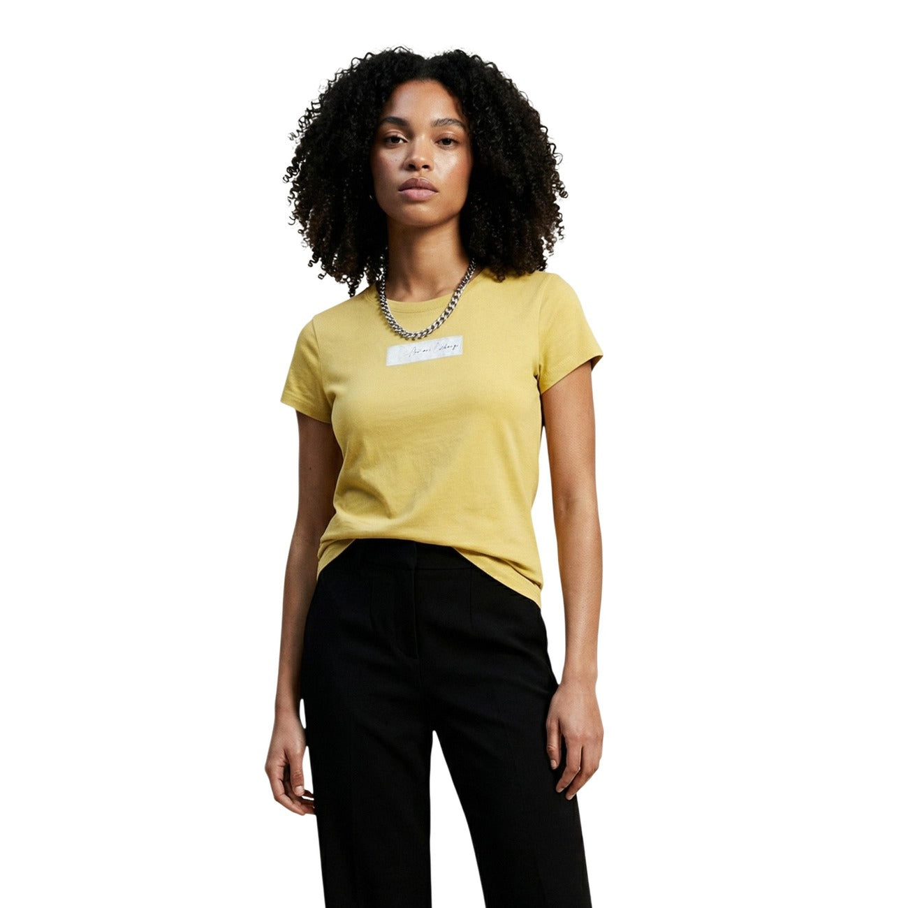 Дамска жълта тениска Armani Exchange Women T-shirt XW002327 AF10358 Front View