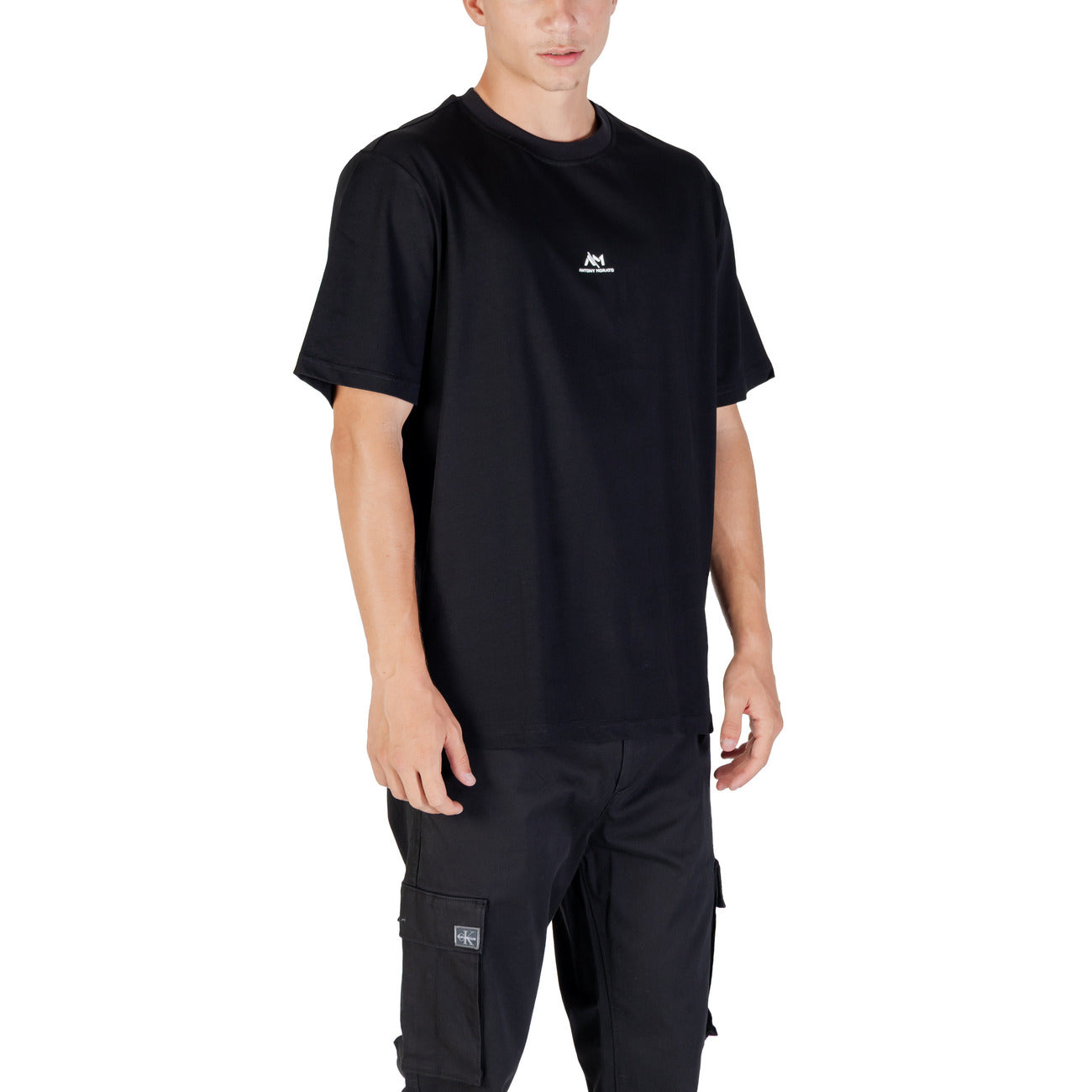 Мъжка черна тениска Antony Morato Men T-shirt MMKS02549-FA100258 Side View