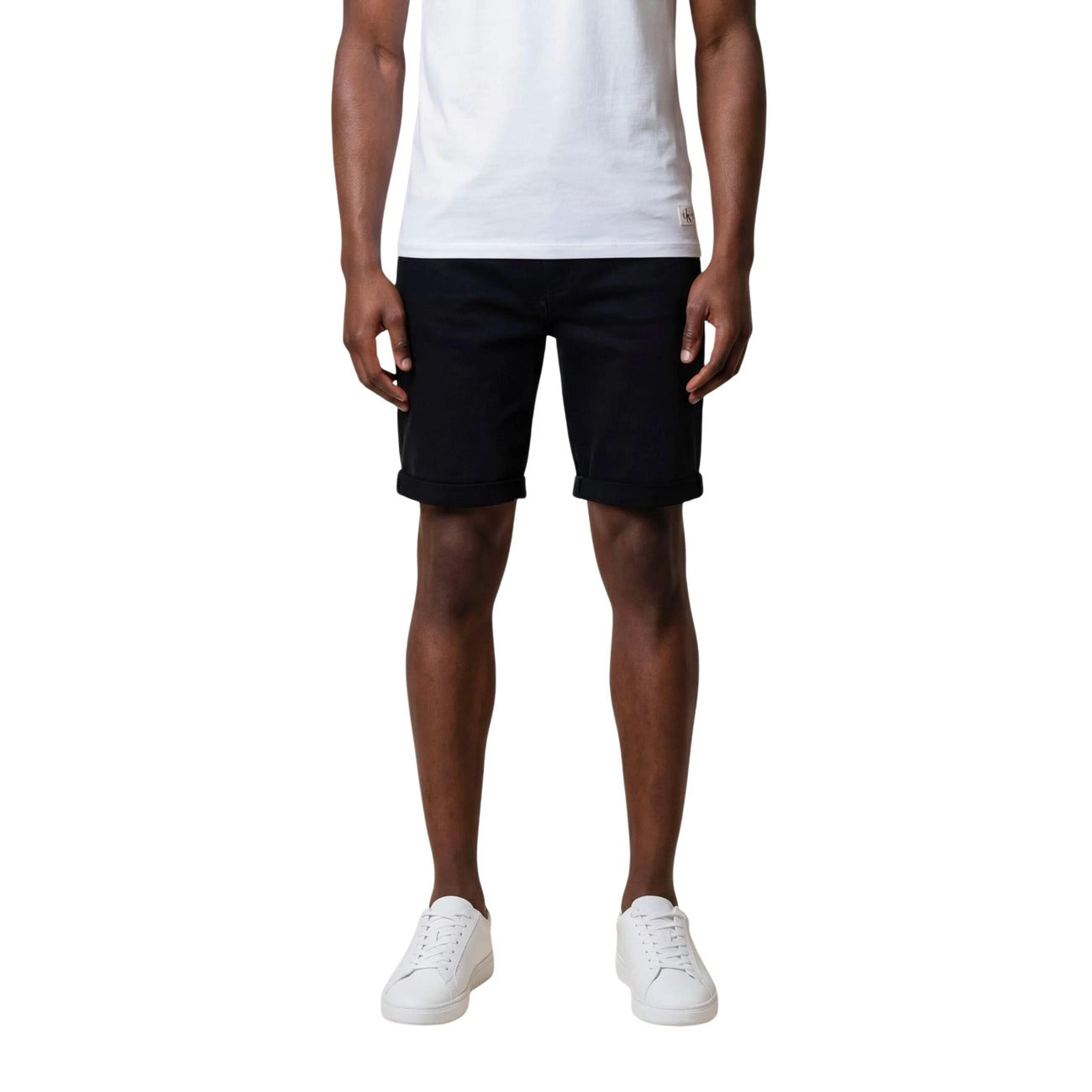Мъжки черни къси дънки Calvin Klein Jeans Men Shorts LV04RF921G Front View