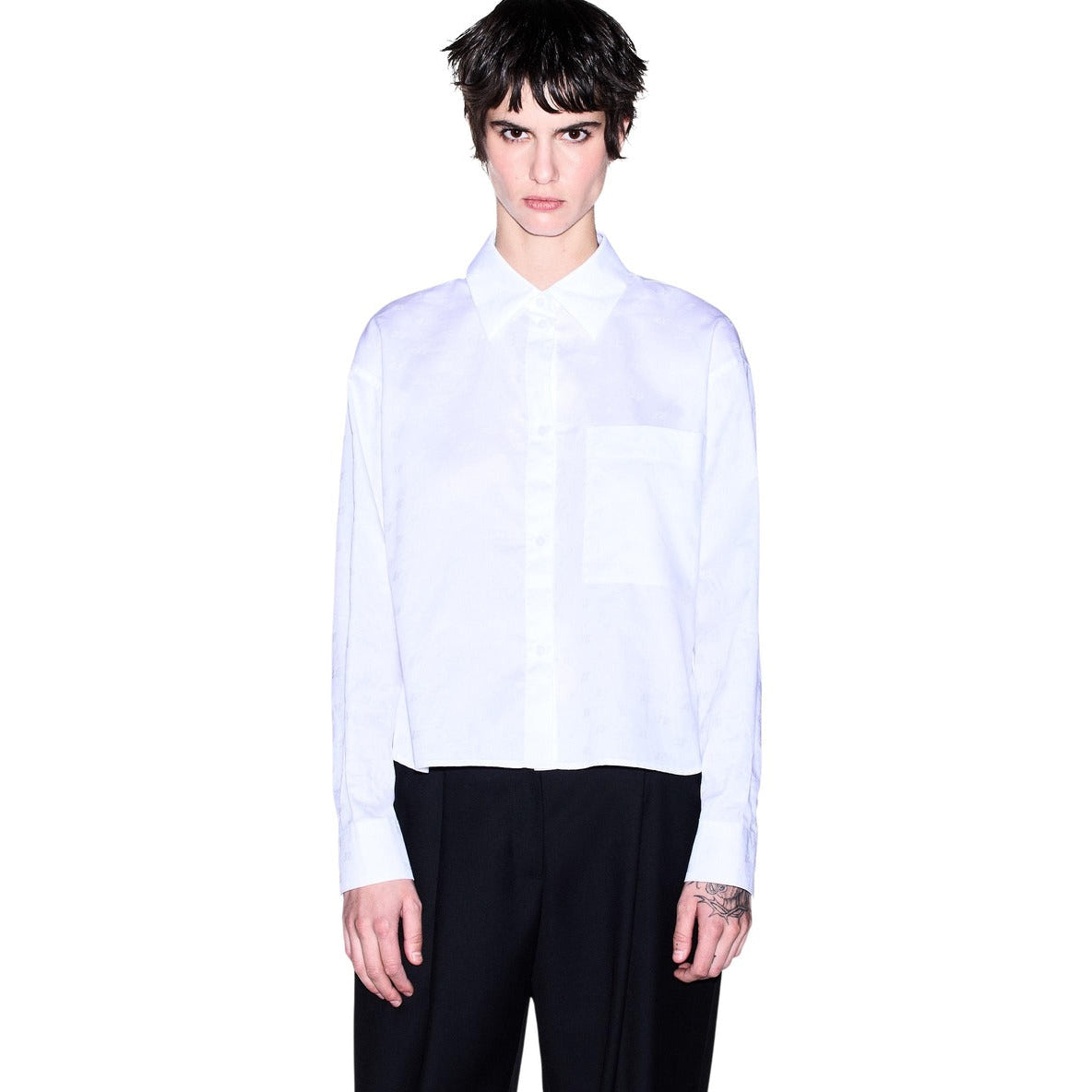 Дамска бяла риза Armani Exchange Women Shirt XW002700 AF25758 F0028 Front View