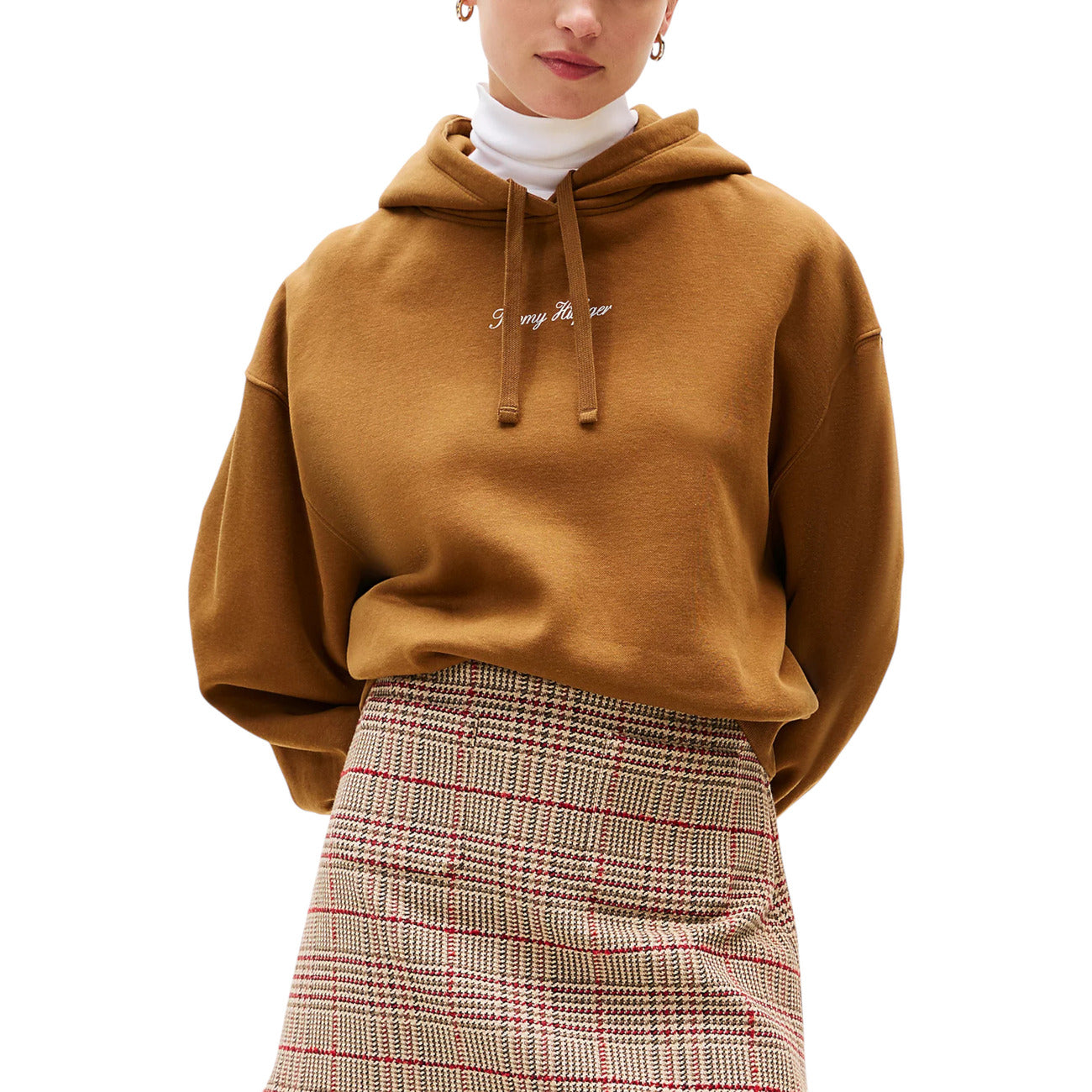 Дамски кафяво худи Tommy Hilfiger Women Hoodie WW0WW47459 Front View
