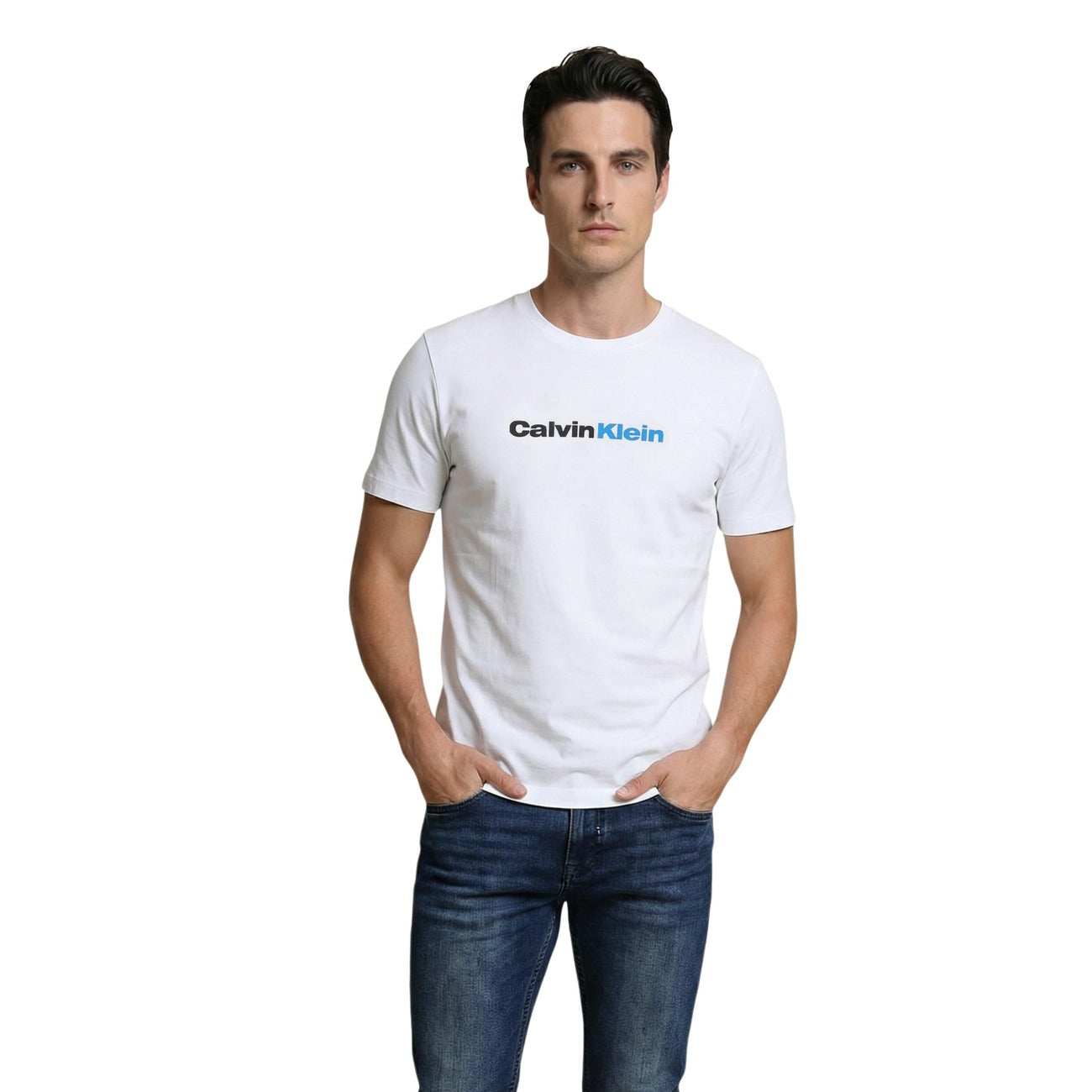 Мъжка бяла тениска Calvin Klein Jeans Men T-shirt LV04RF808G YAF Front View