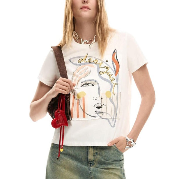 Дамска тениска Desigual women’s t-shirt 26SWTK51 1000 front view