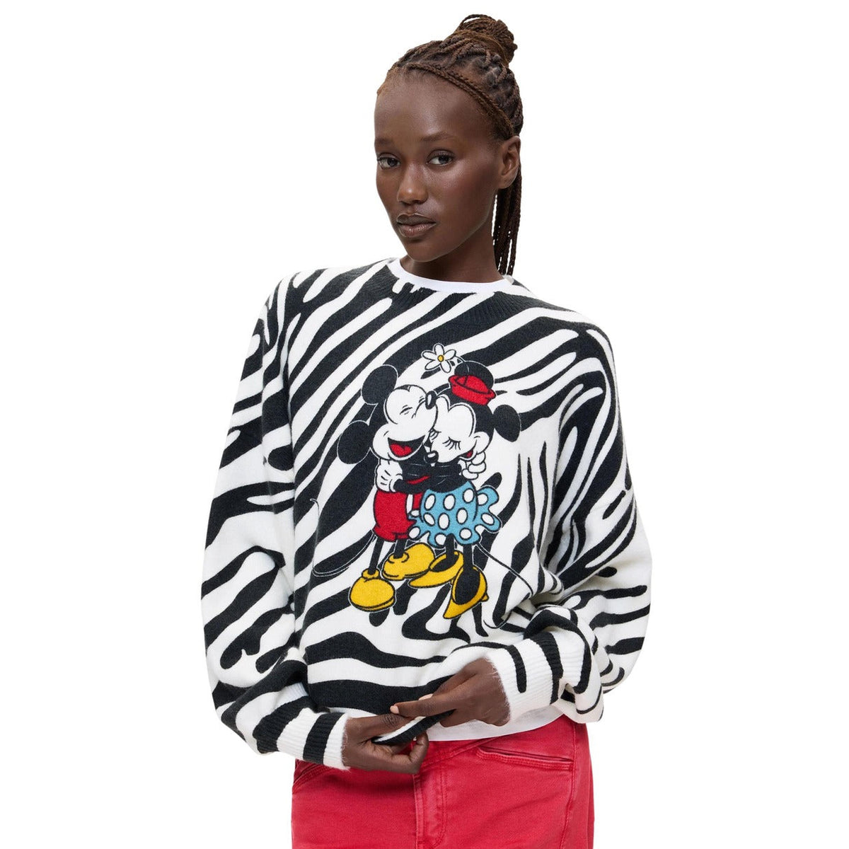 Дамски пуловер Desigual Mickey Women Sweater 26WWJF48 1001 Front View