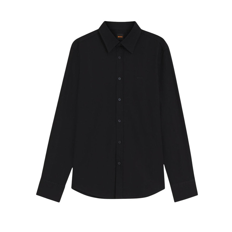 Мъжка черна риза Boss Men Shirt 50565600 001 Front View