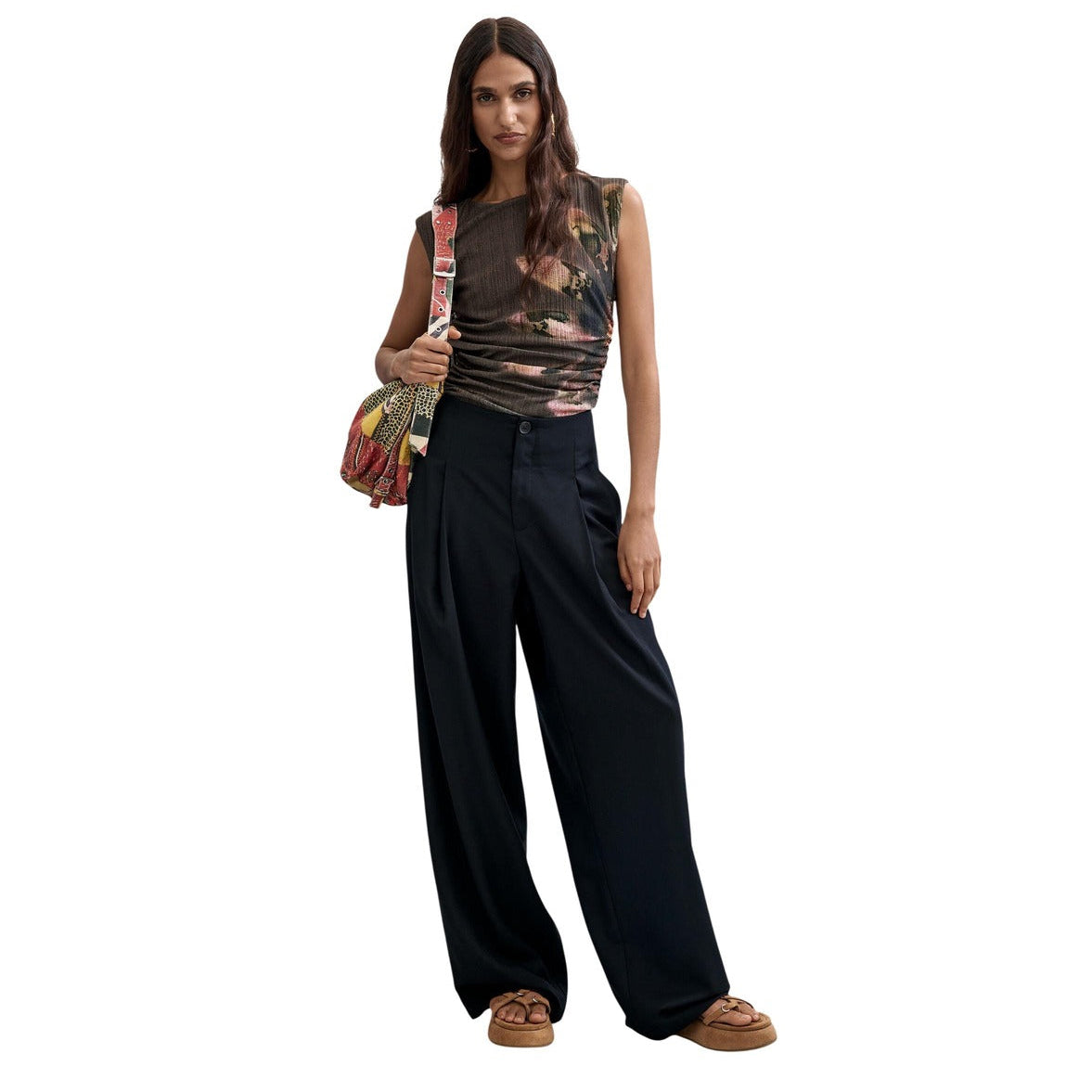 Дамски панталон Desigual Women Trouser 26WWPW11 2000 Front View