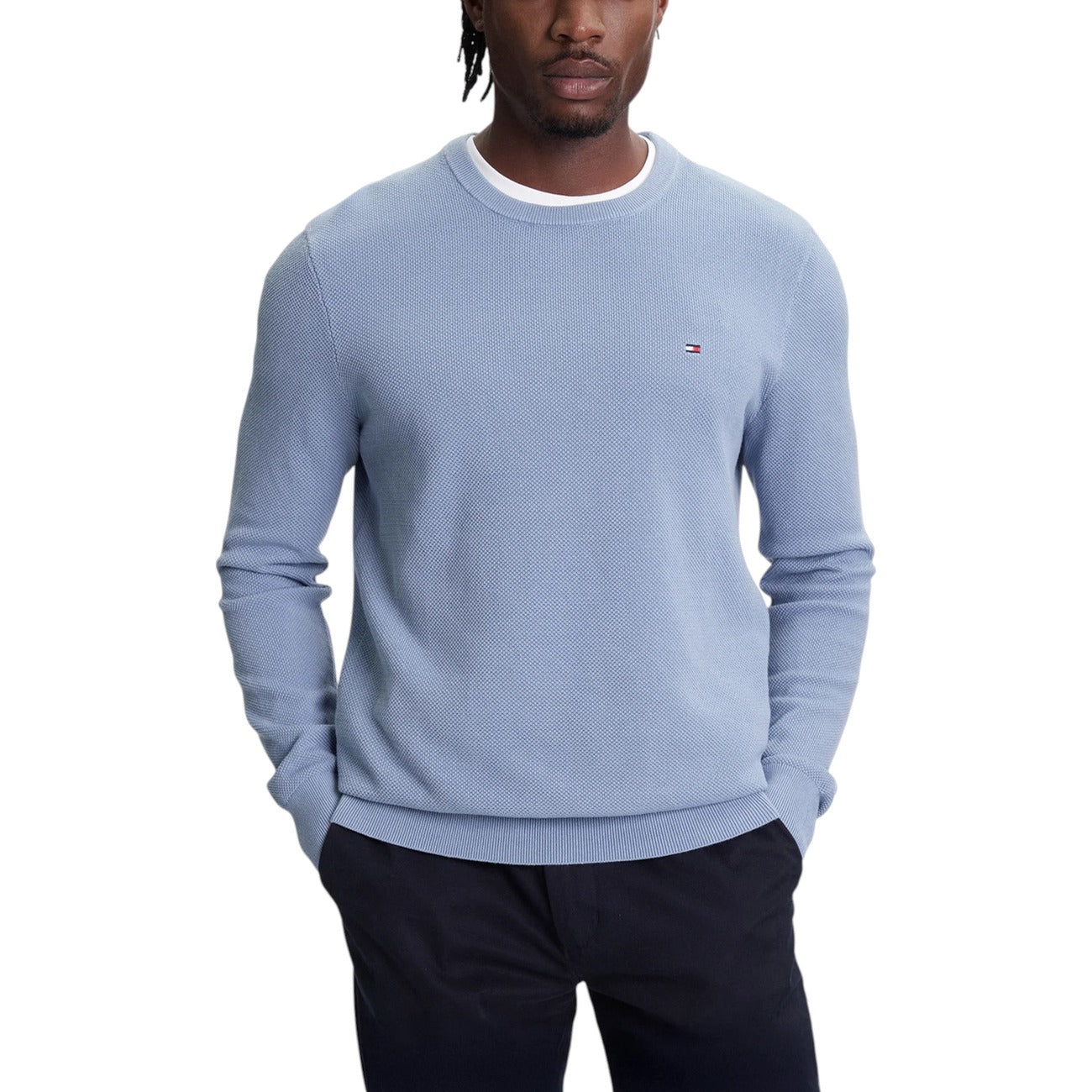 Мъжки син пуловер Tommy Hilfiger Men Sweater MW0MW36347 Front View