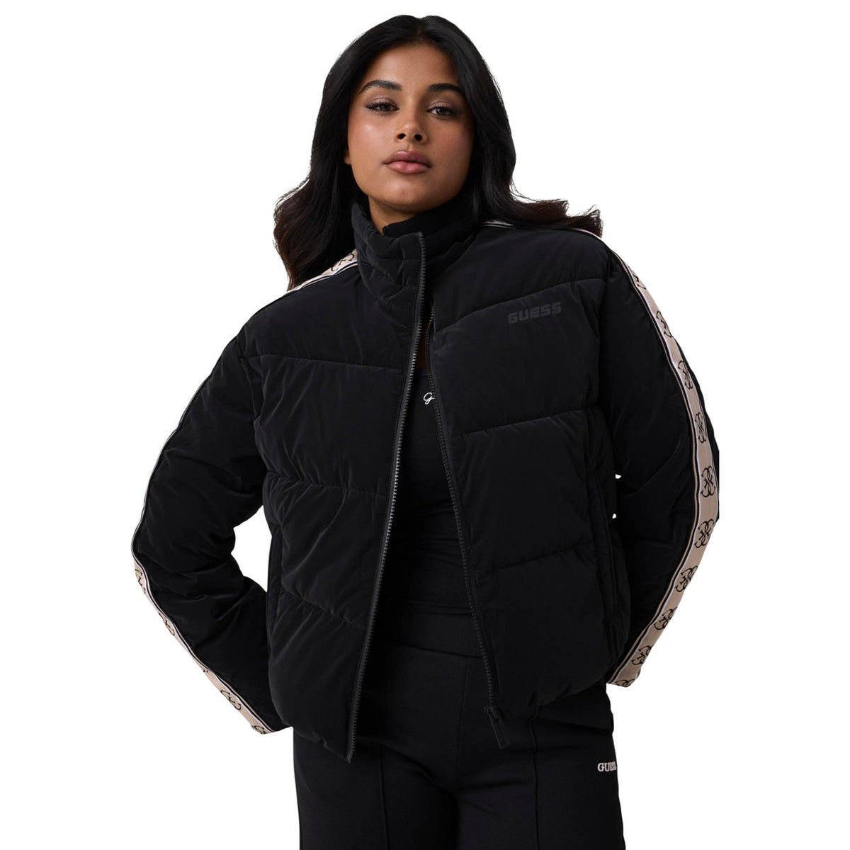 Дамско черно яке Guess Women Jacket V5BL11WGYC2 JBLK Front View
