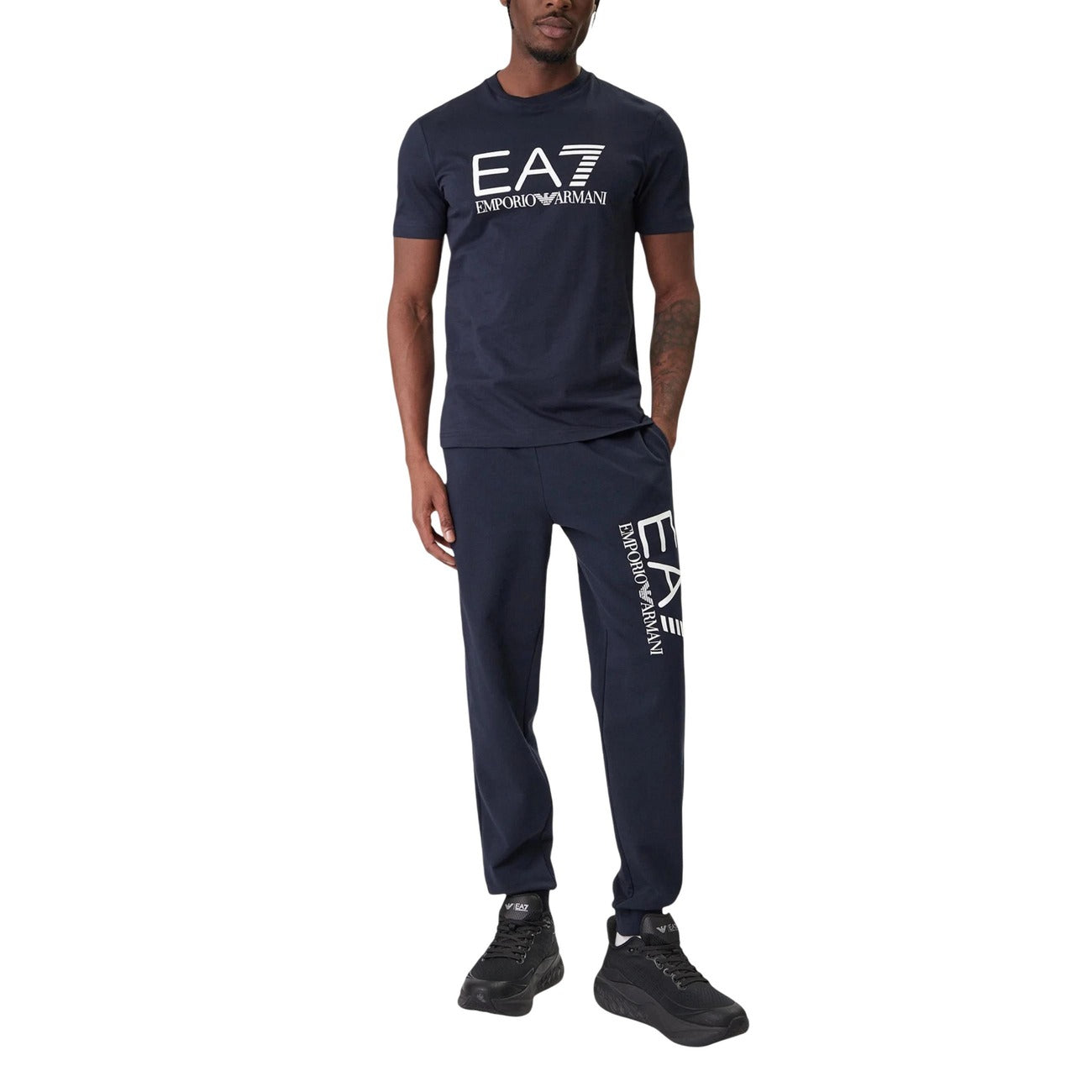 Мъжка тъмно синя тениска EA7 Emporio Armani Men T-shirt 7M001412 AF22264 UB102 Front View