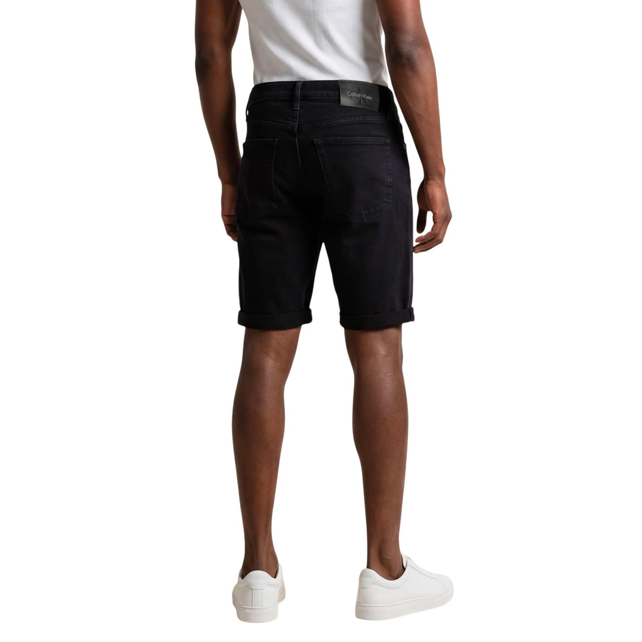 Мъжки черни къси дънки Calvin Klein Jeans Men Shorts LV04RF921G Back View