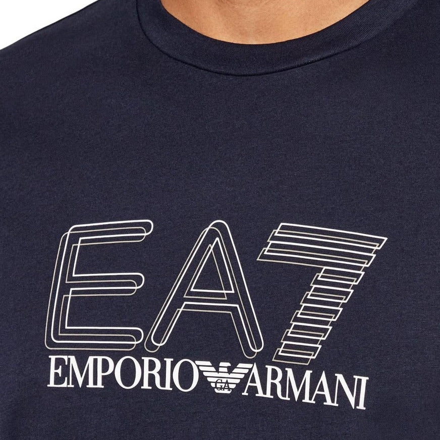 Мъжка тъмно синя тениска EA7 Emporio Armani Men T-shirt 7M001307 AF10375 UB102 Close-Up