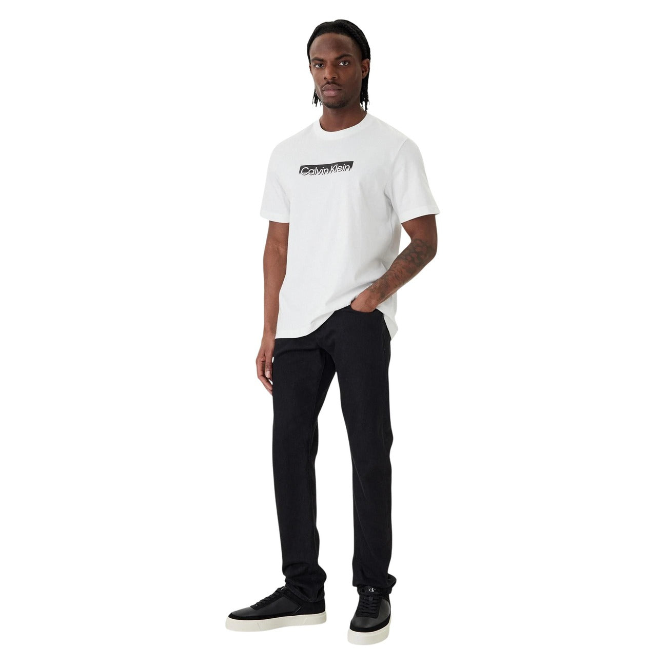 Мъжка бяла тениска Calvin Klein Men T-shirt LV04LF812G YAF Front View